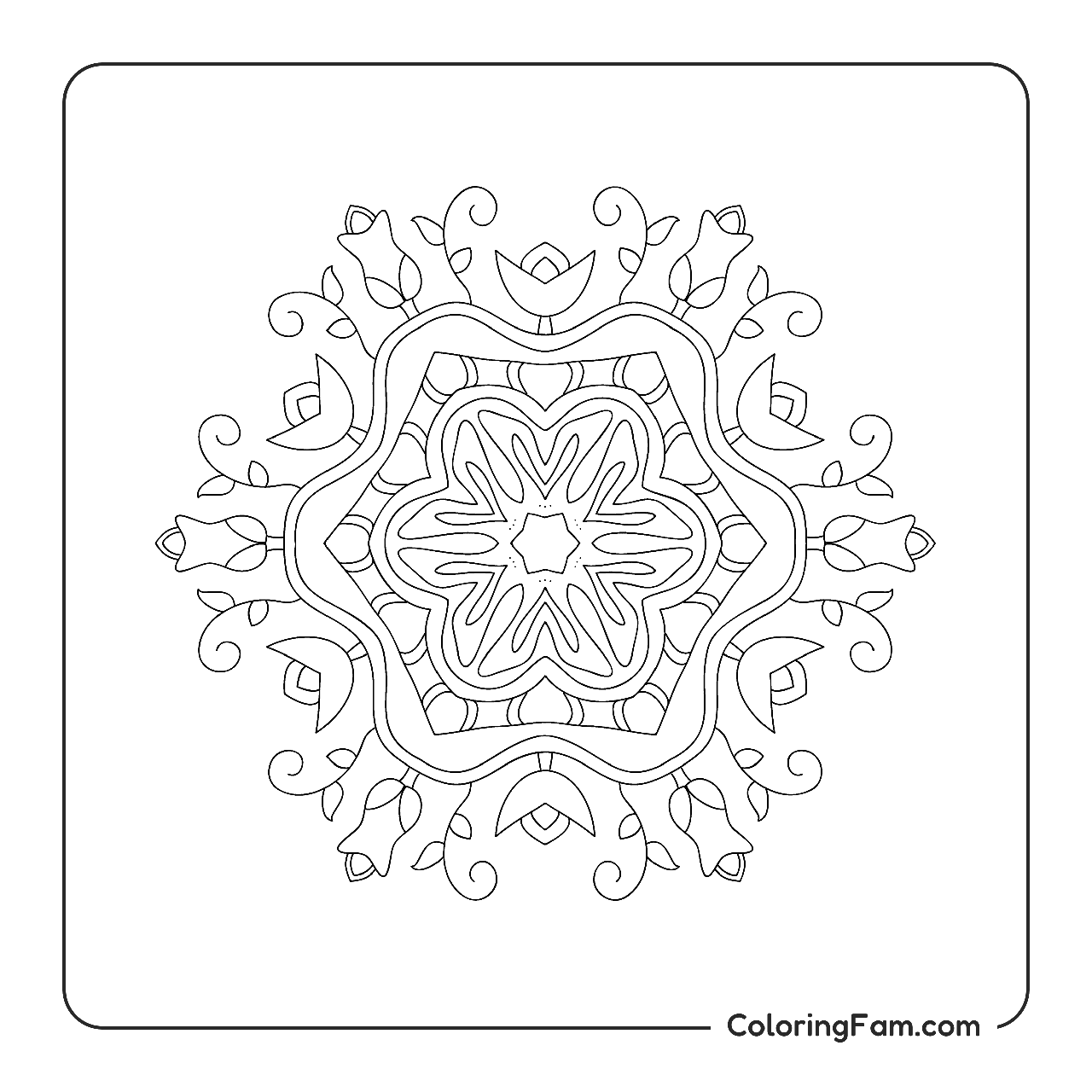Mandala With Flowers coloring page
