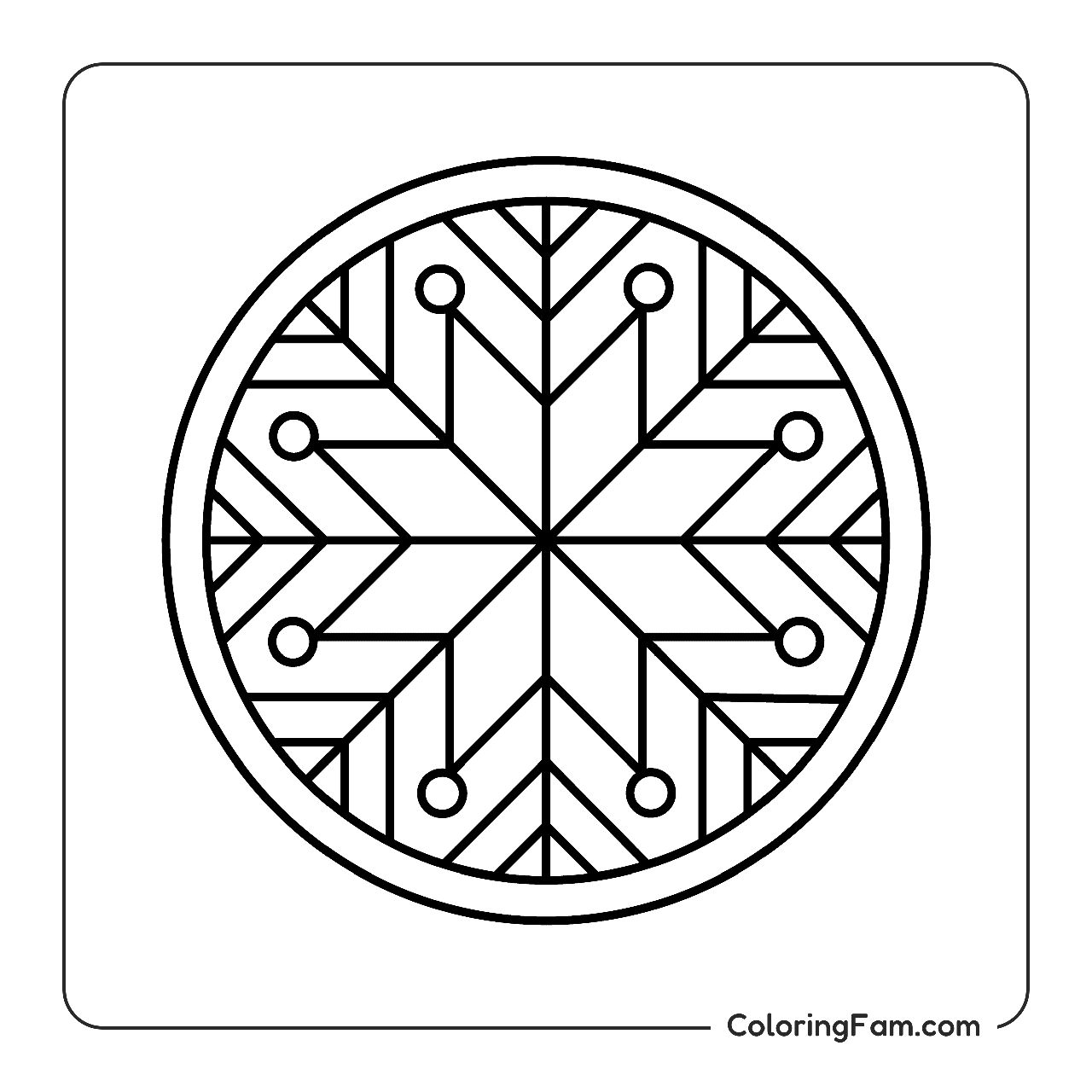 Snowflake Geometric Design coloring page