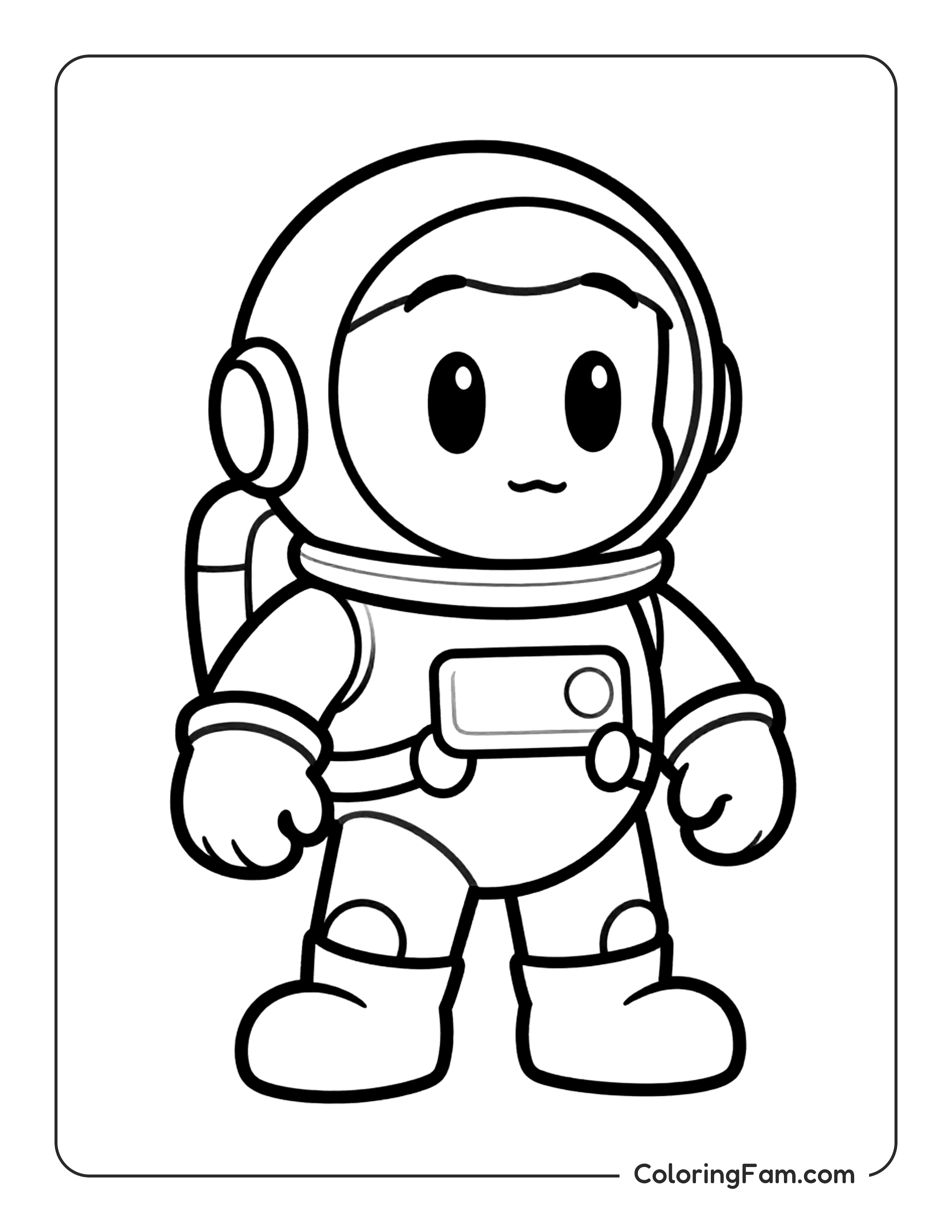 Astronaut Standing Still coloring page