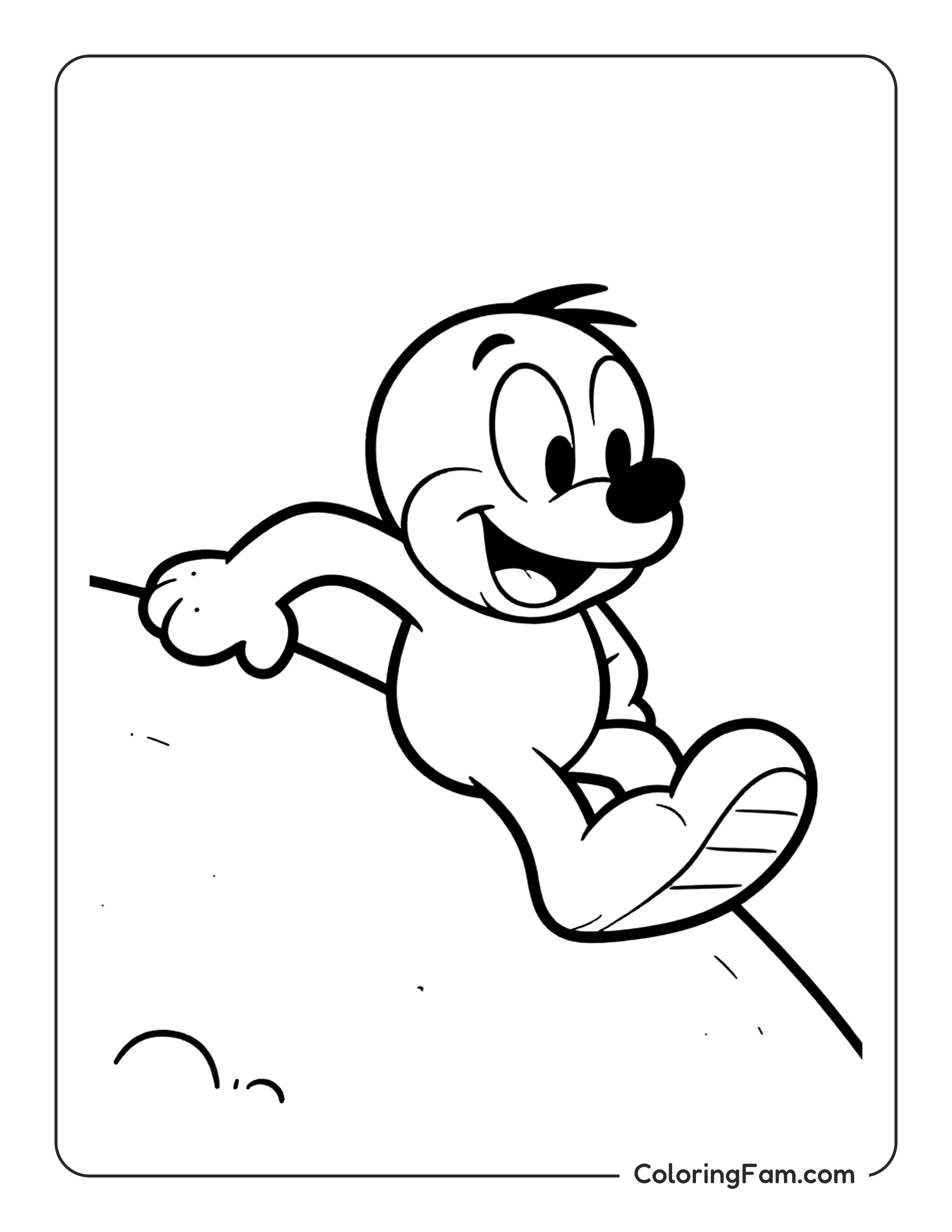 Birdie Skiing Downhill coloring page