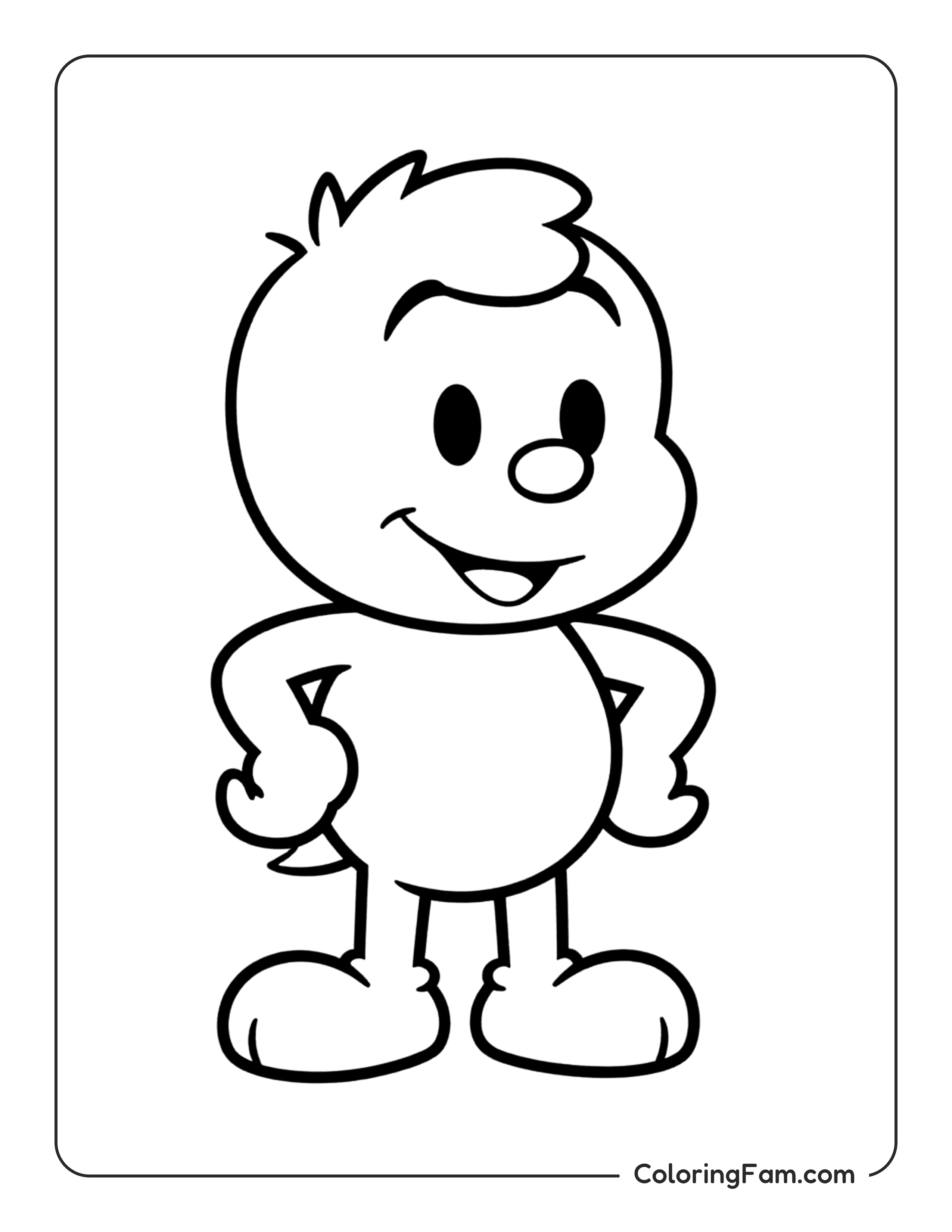 Cartoon Character Standing coloring page
