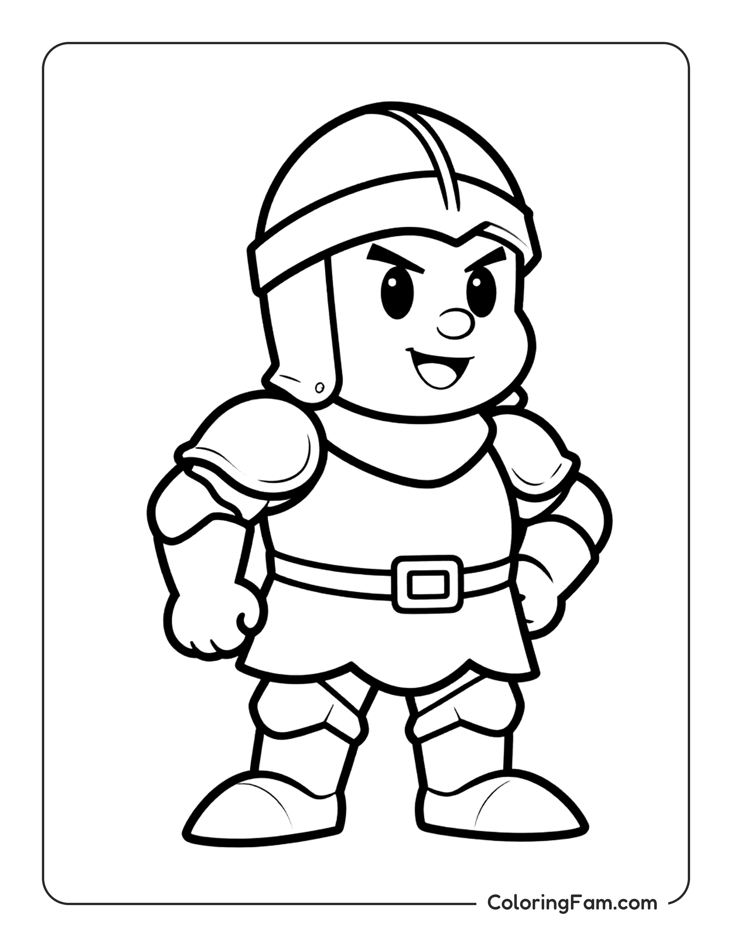 Knight Standing With Armor coloring page