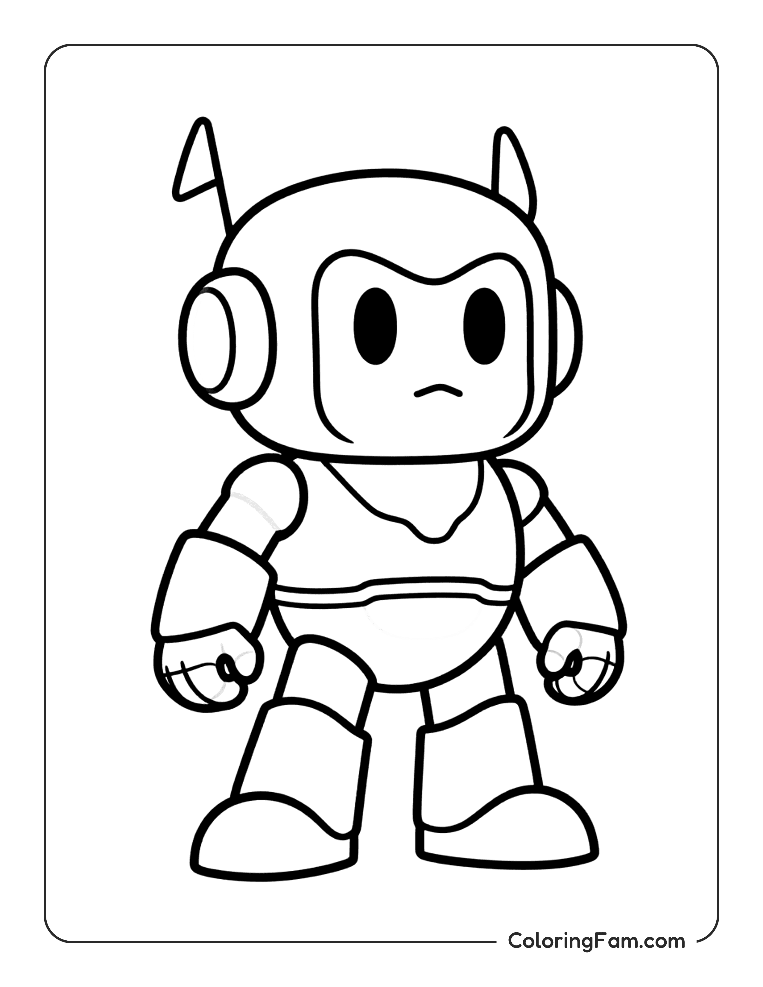 Robot Standing Upright coloring page