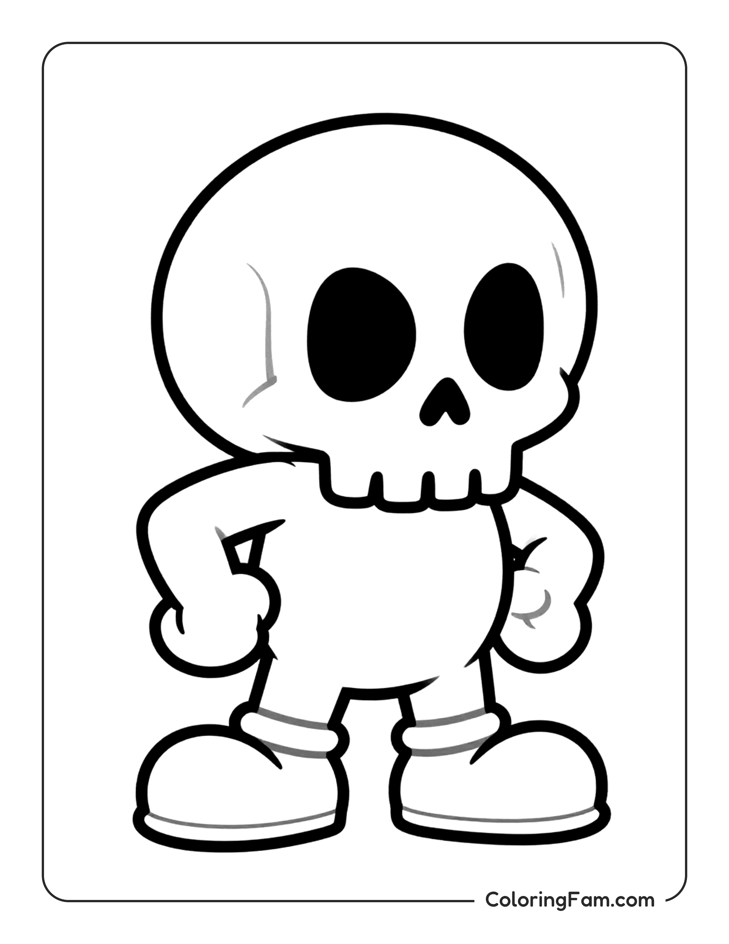 Skull Standing Upright coloring page