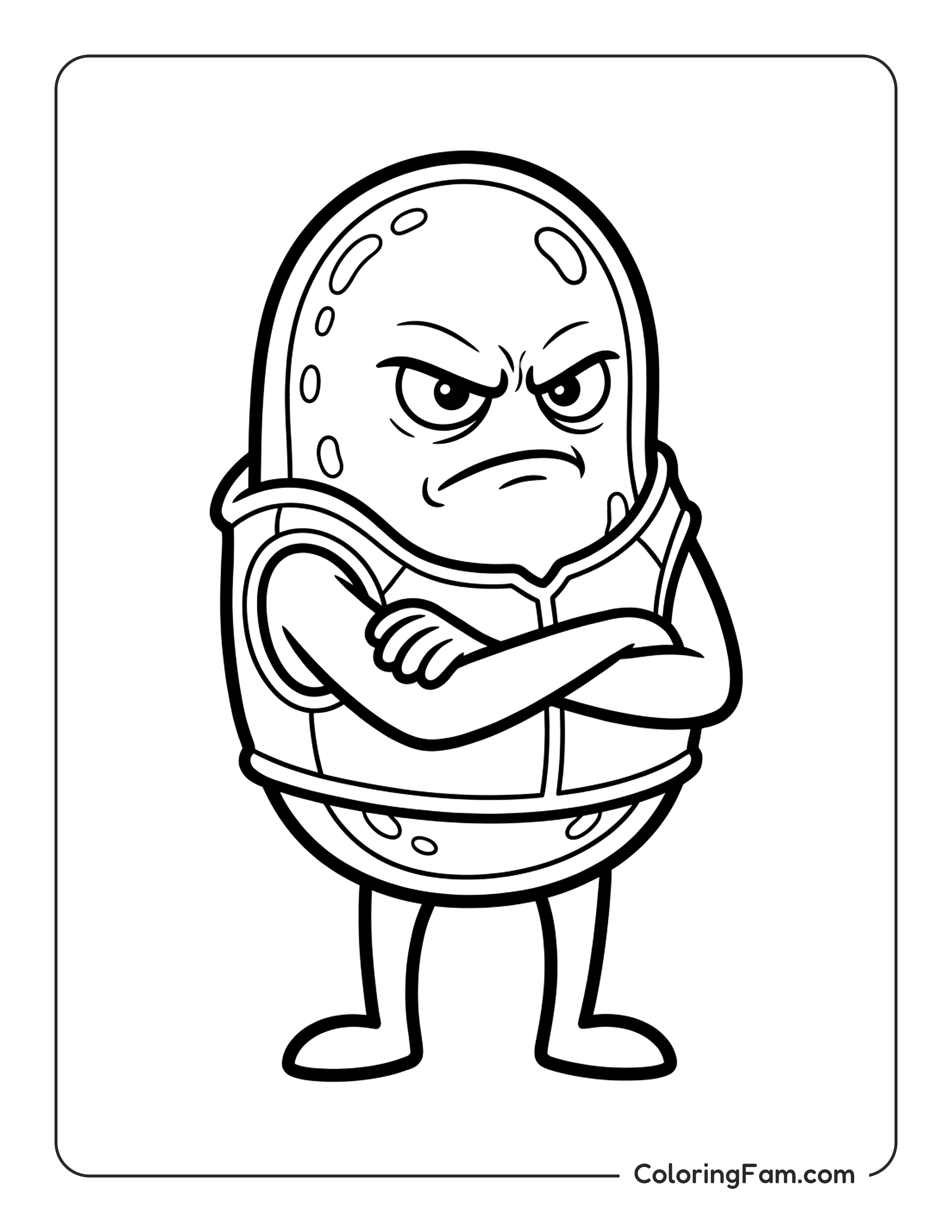 Cell Standing With Arms Crossed Looking Menacing coloring page