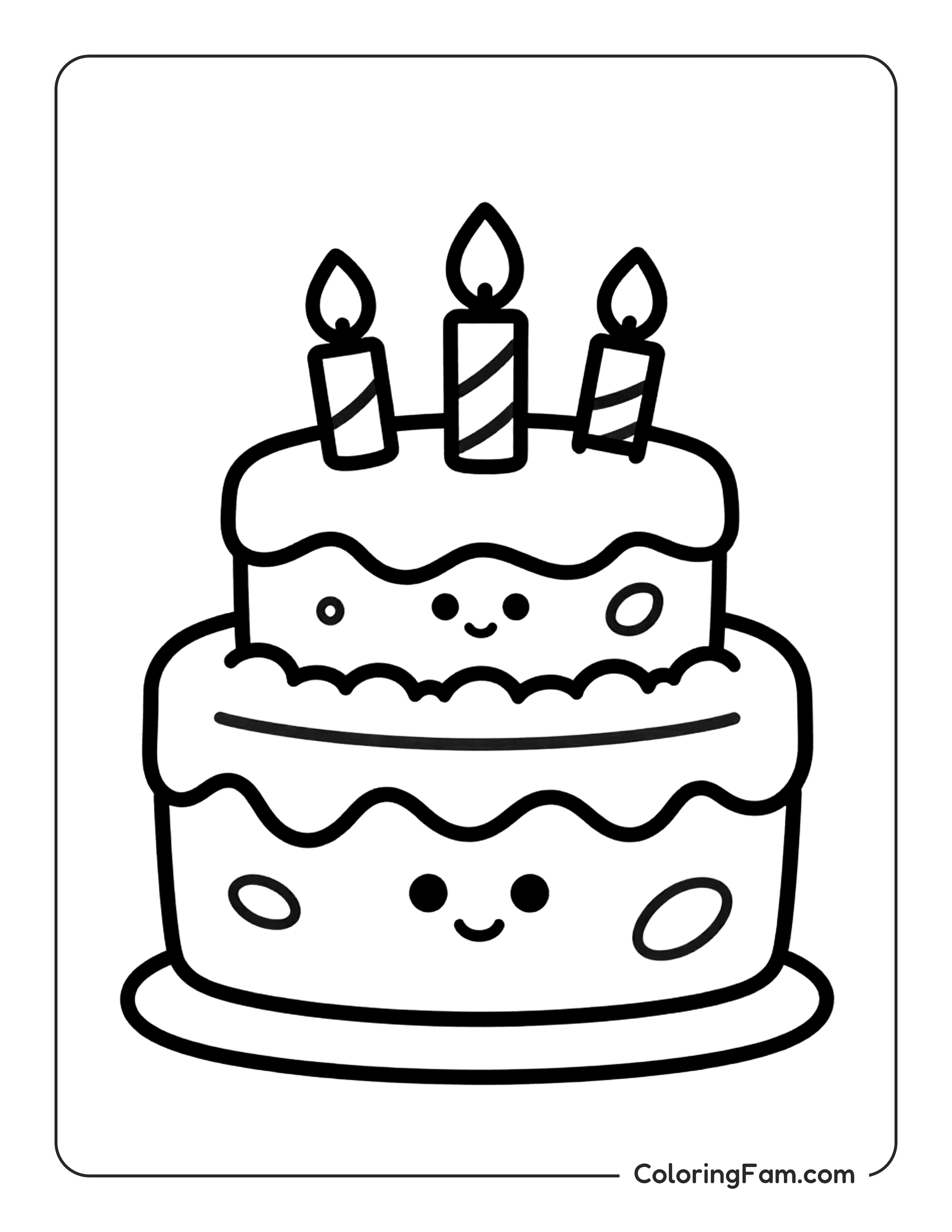 Cake With Candles coloring page
