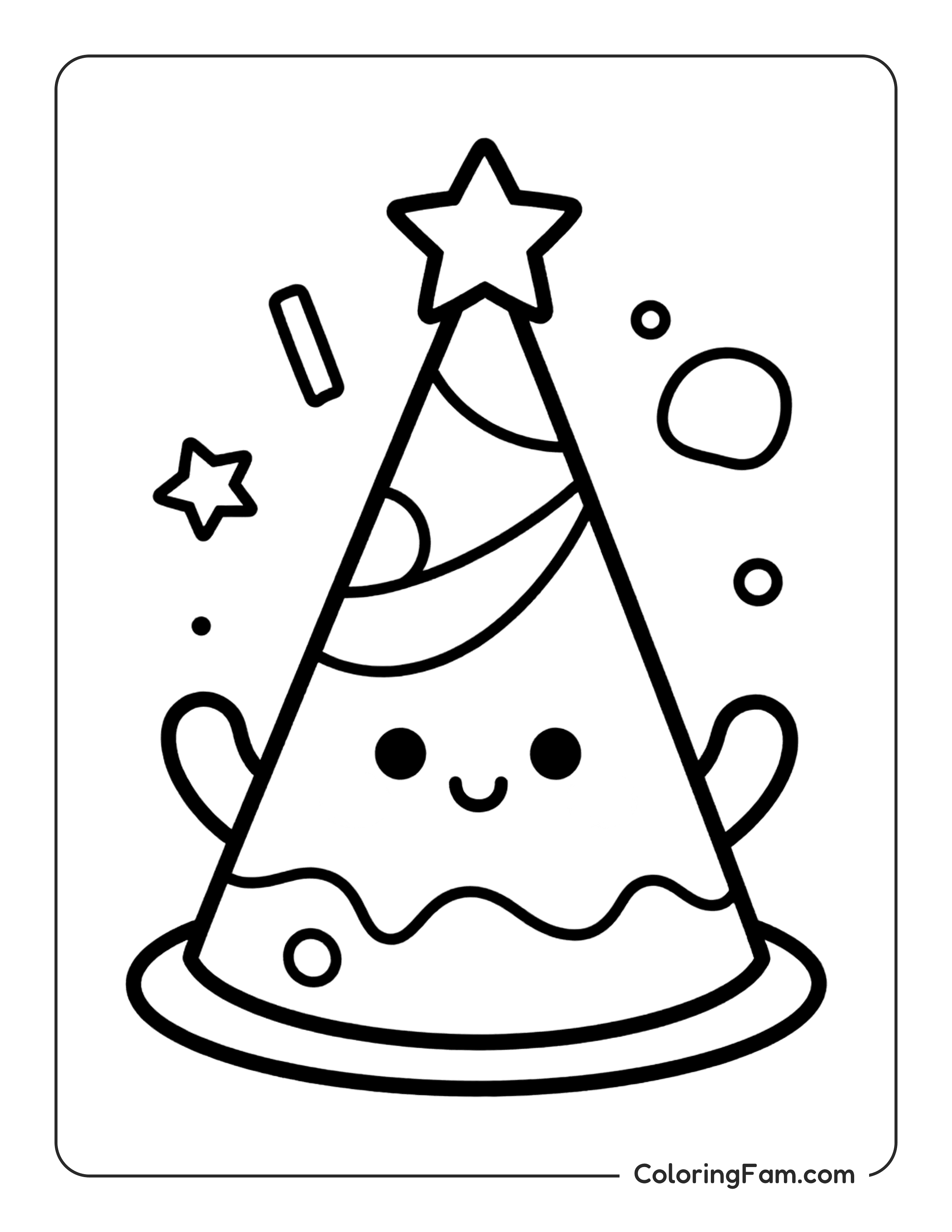 Party Hat With Star coloring page