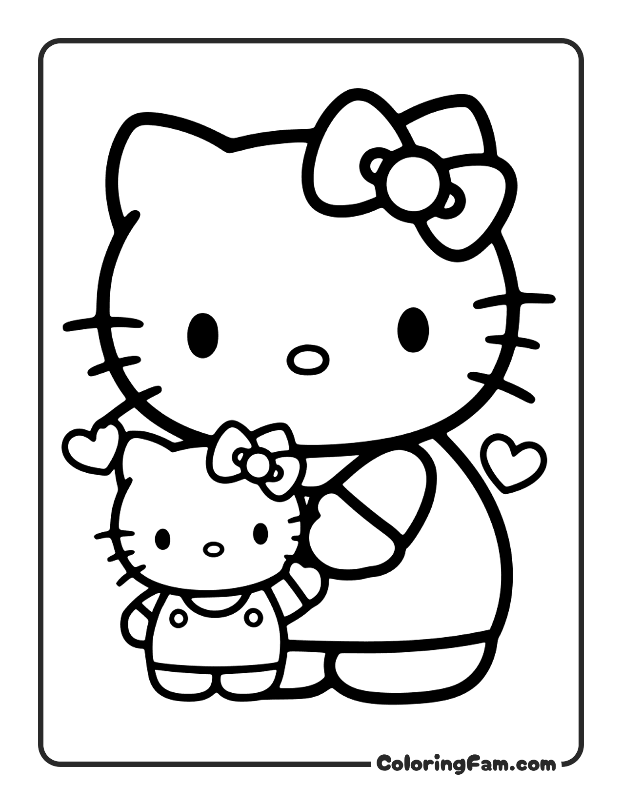 Hello Kitty And Dear Daniel Holding Hands coloring page
