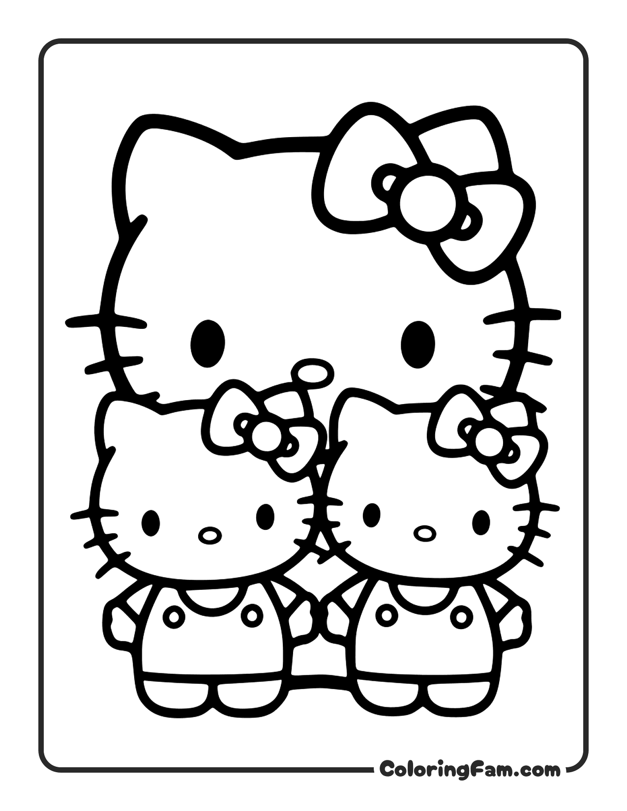 Hello Kitty And Mimmy Twin Sisters coloring page