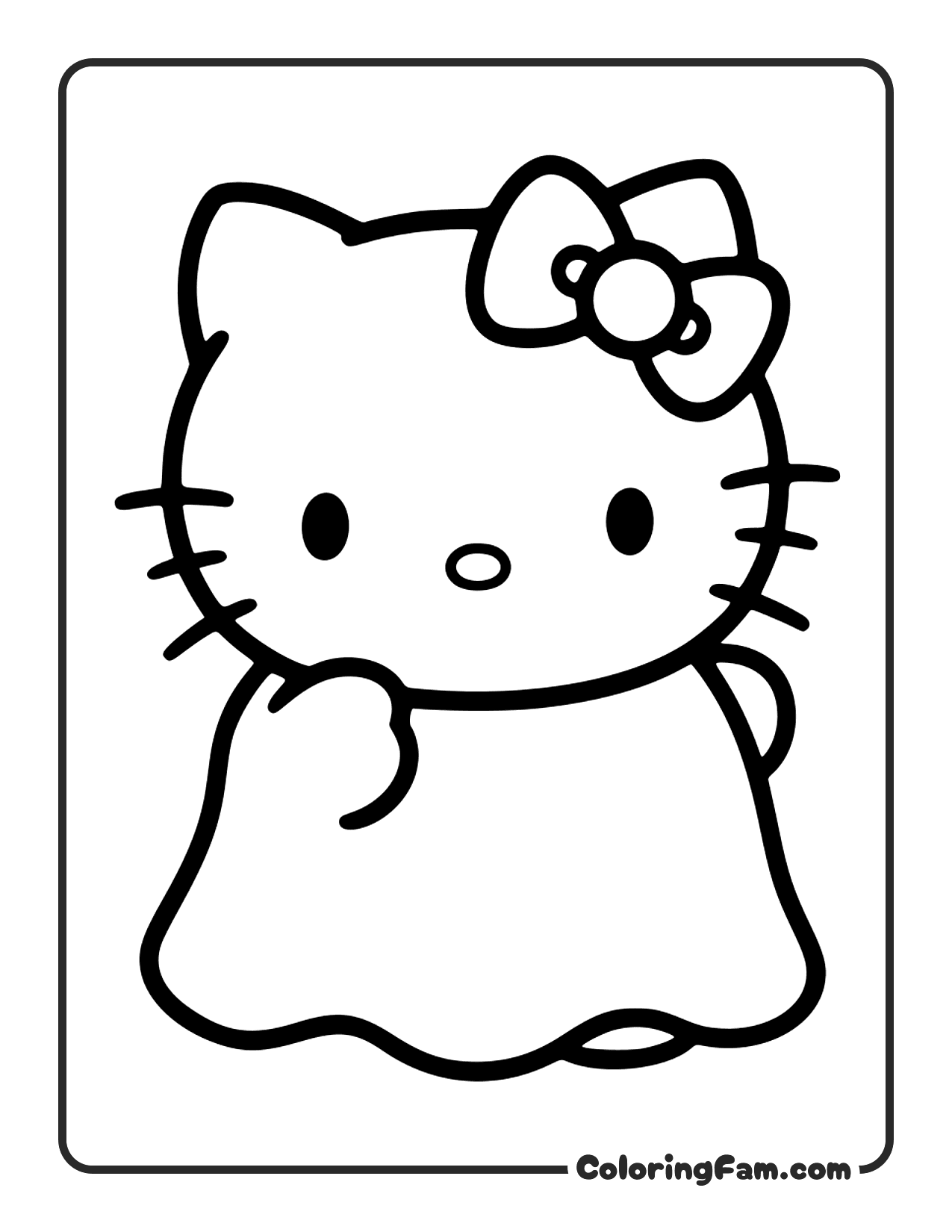 Hello Kitty As A Ghost With A Cute Sheet coloring page
