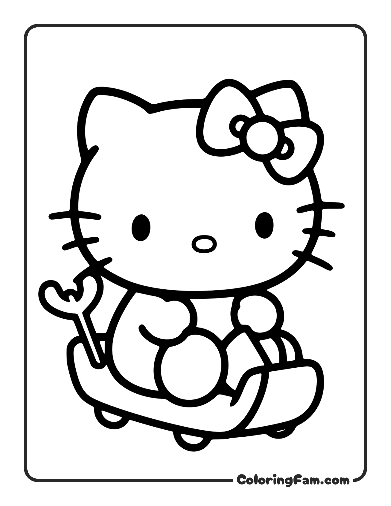 Hello Kitty As A Reindeer With Antlers coloring page