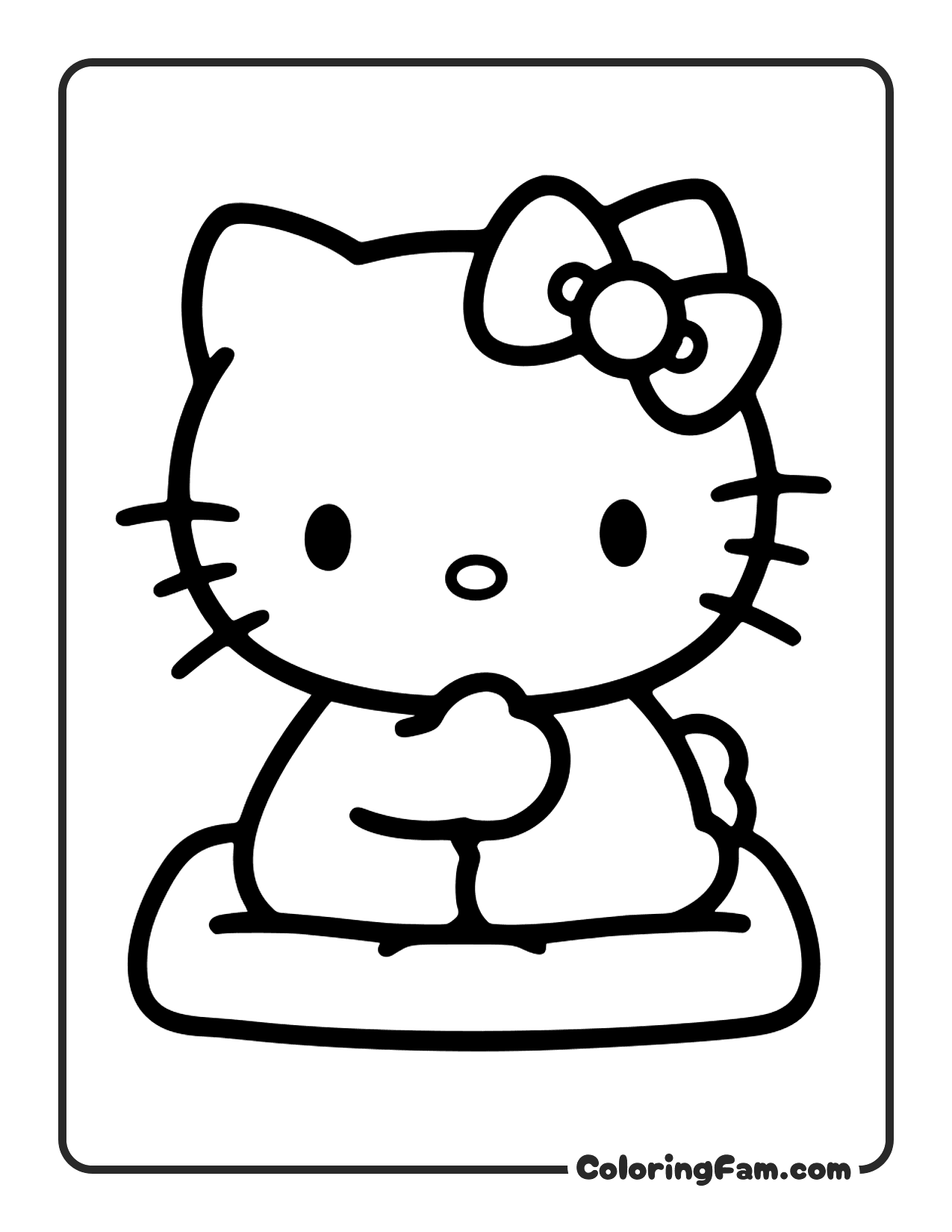 Hello Kitty Hugging A Teddy Bear coloring page