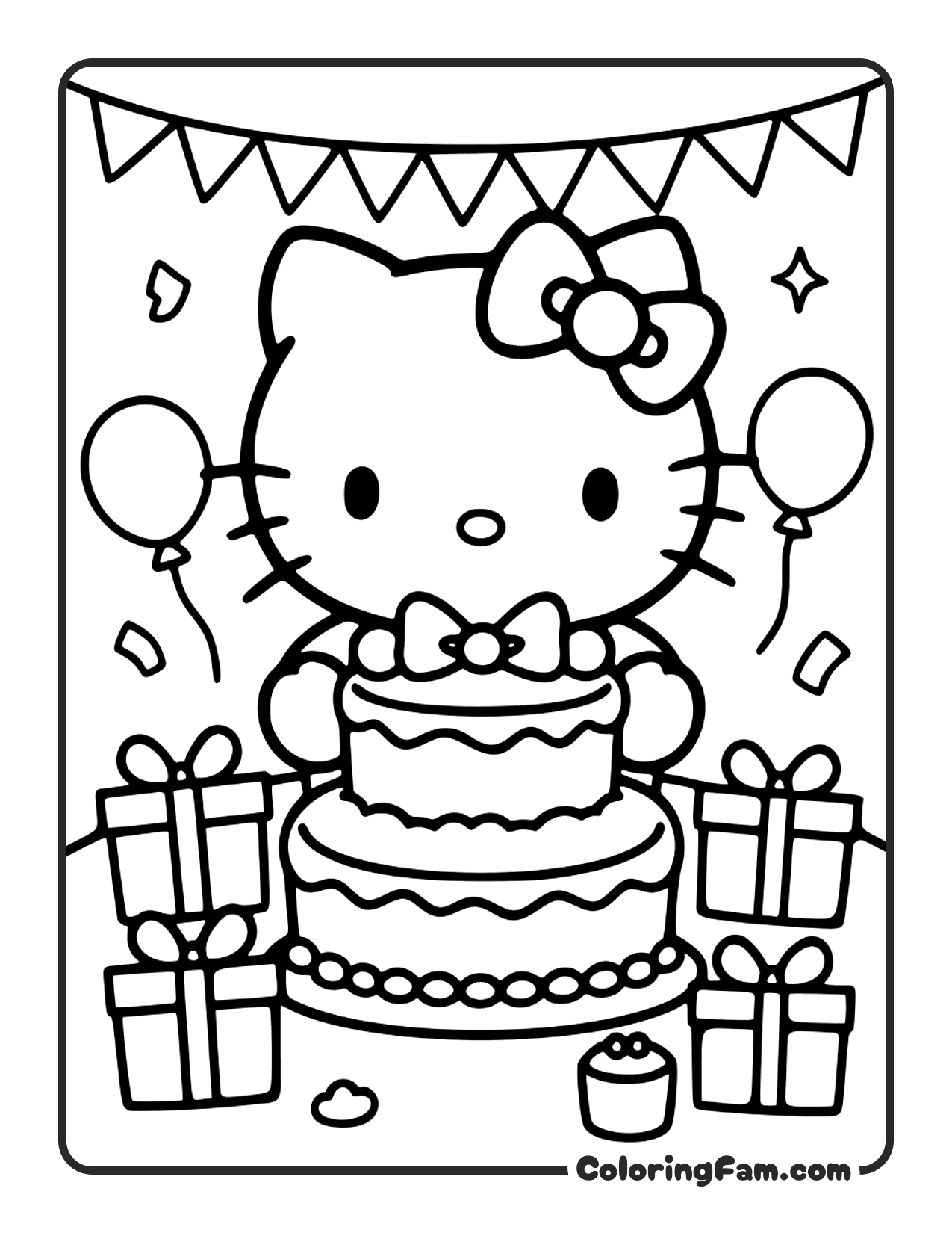 Hello Kitty Grand Birthday Celebration coloring page
