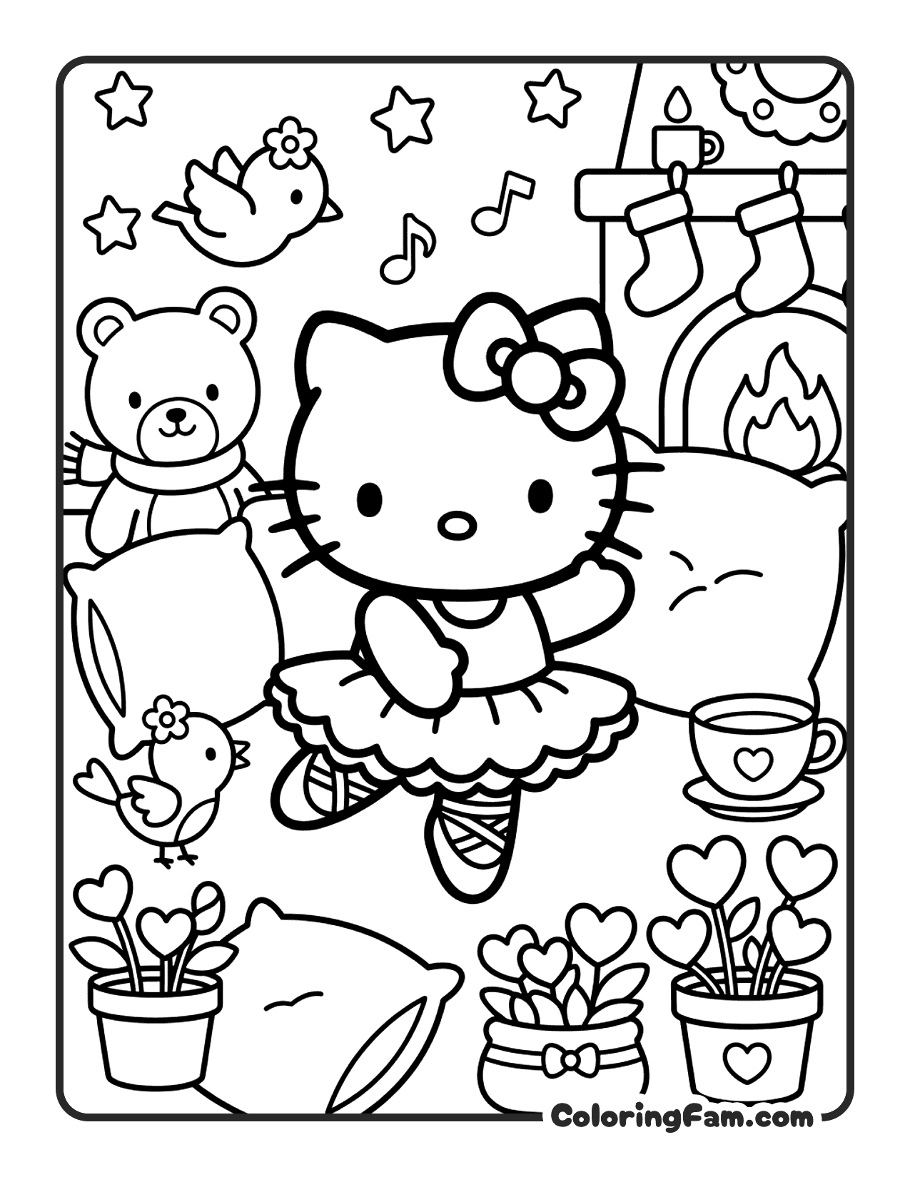 Hello Kitty In A Ballerina Tutu coloring page