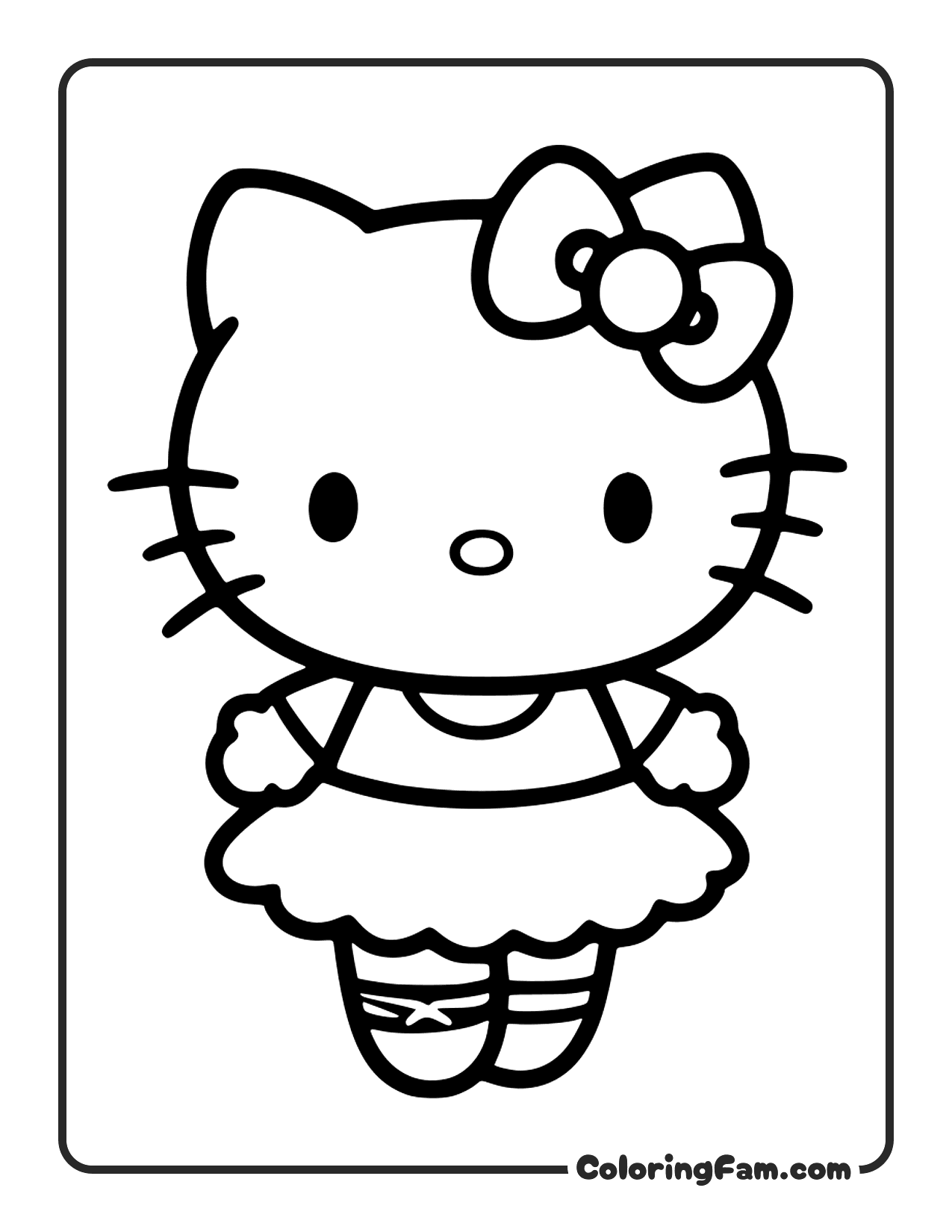 Hello Kitty In A Ballerina Tutu coloring page