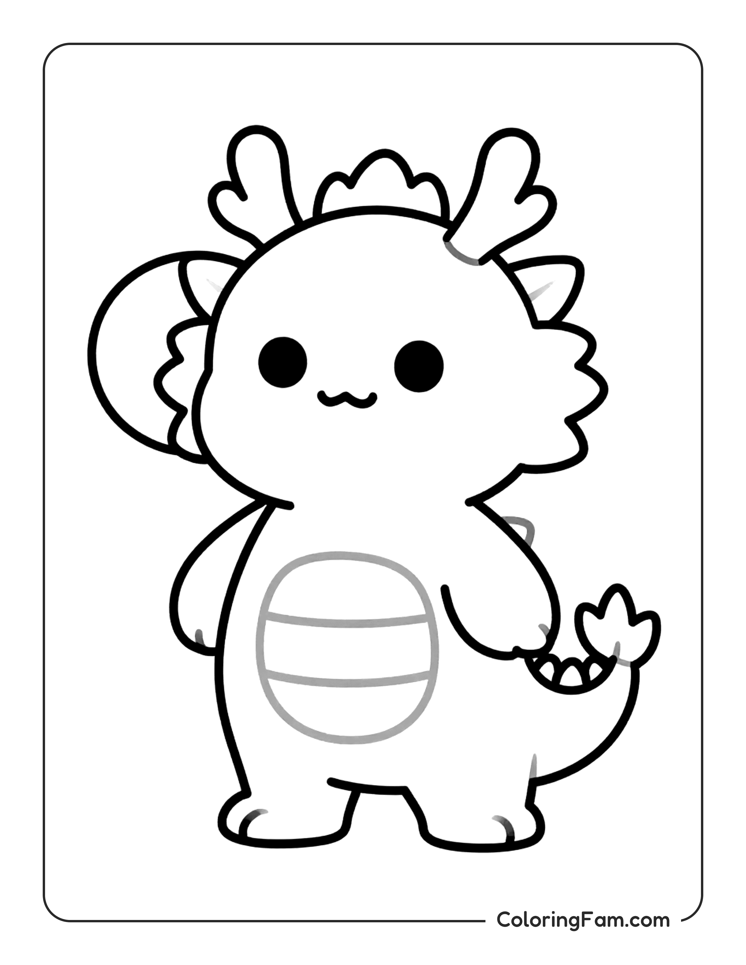Dragon Standing Upright coloring page