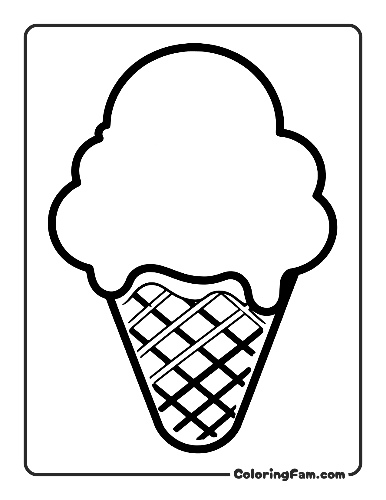 Ice Cream Cone Outline coloring page