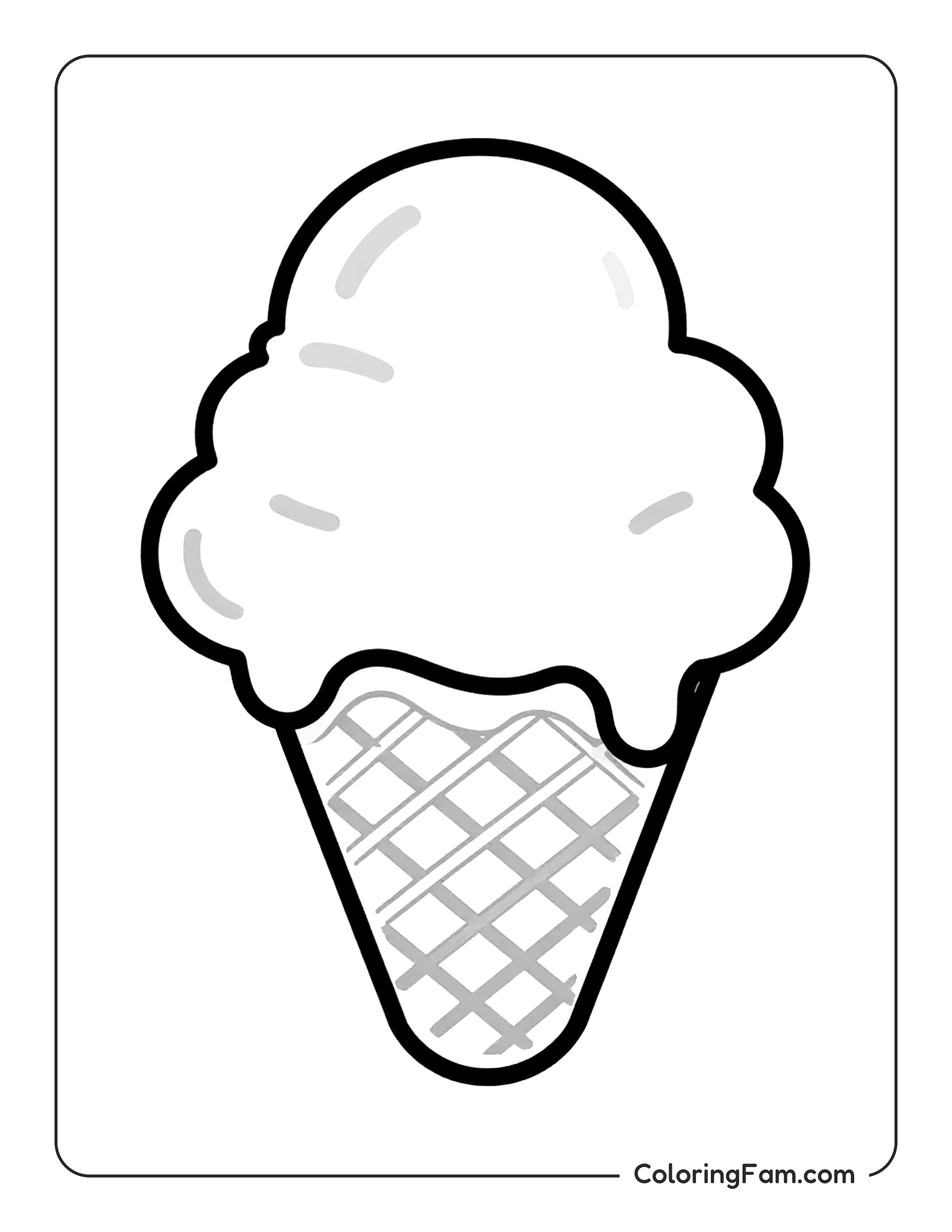 Ice Cream Cone Outline coloring page