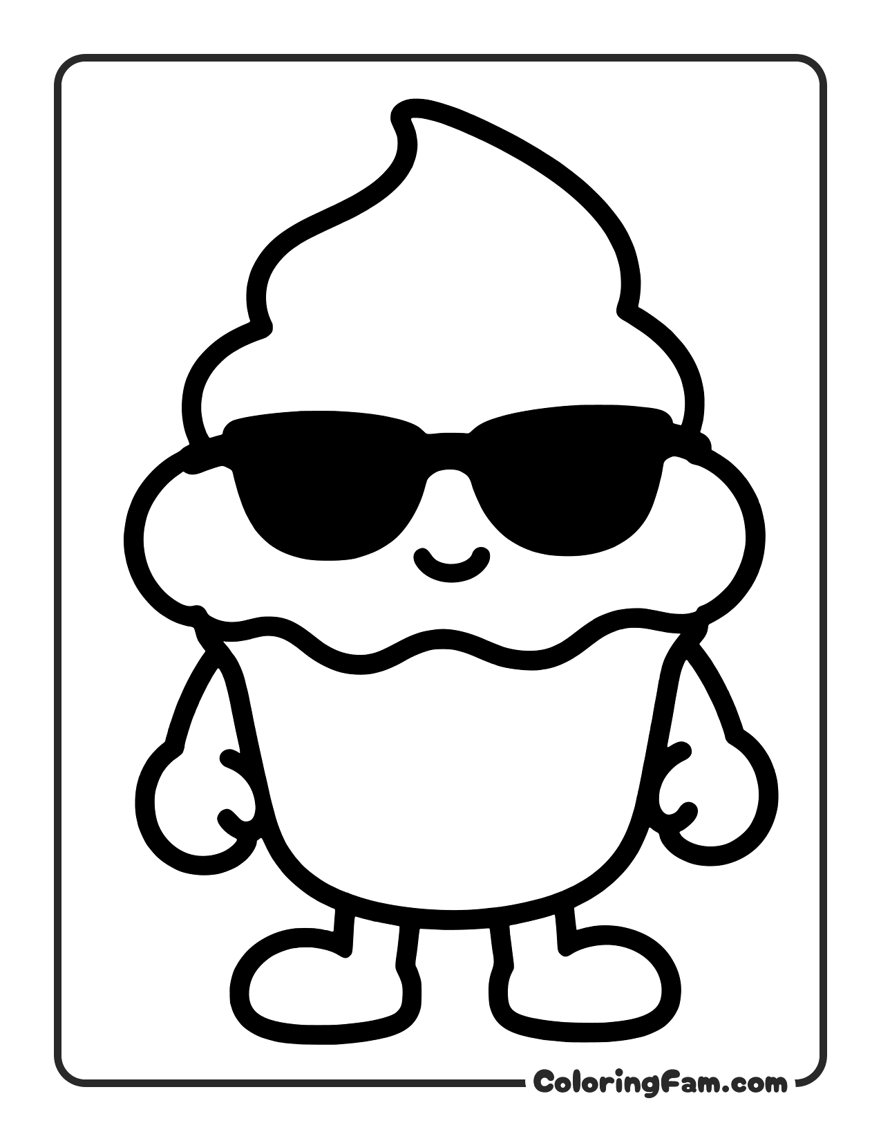 Ice Cream Cupcake Cool coloring page