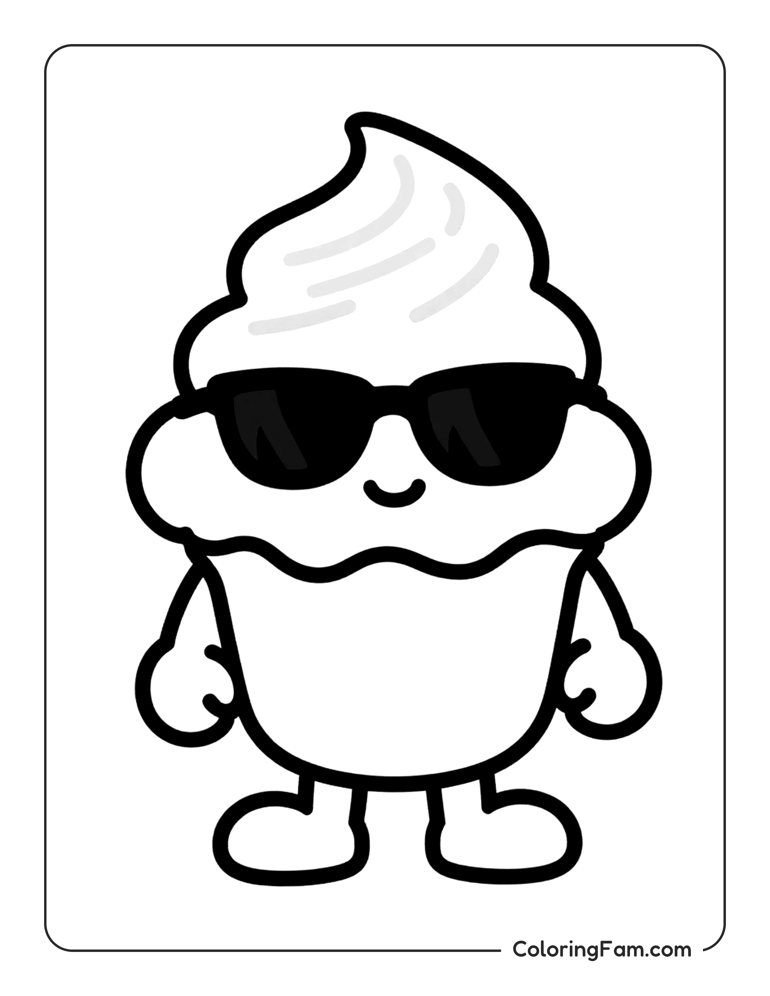 Ice Cream Cupcake Cool coloring page