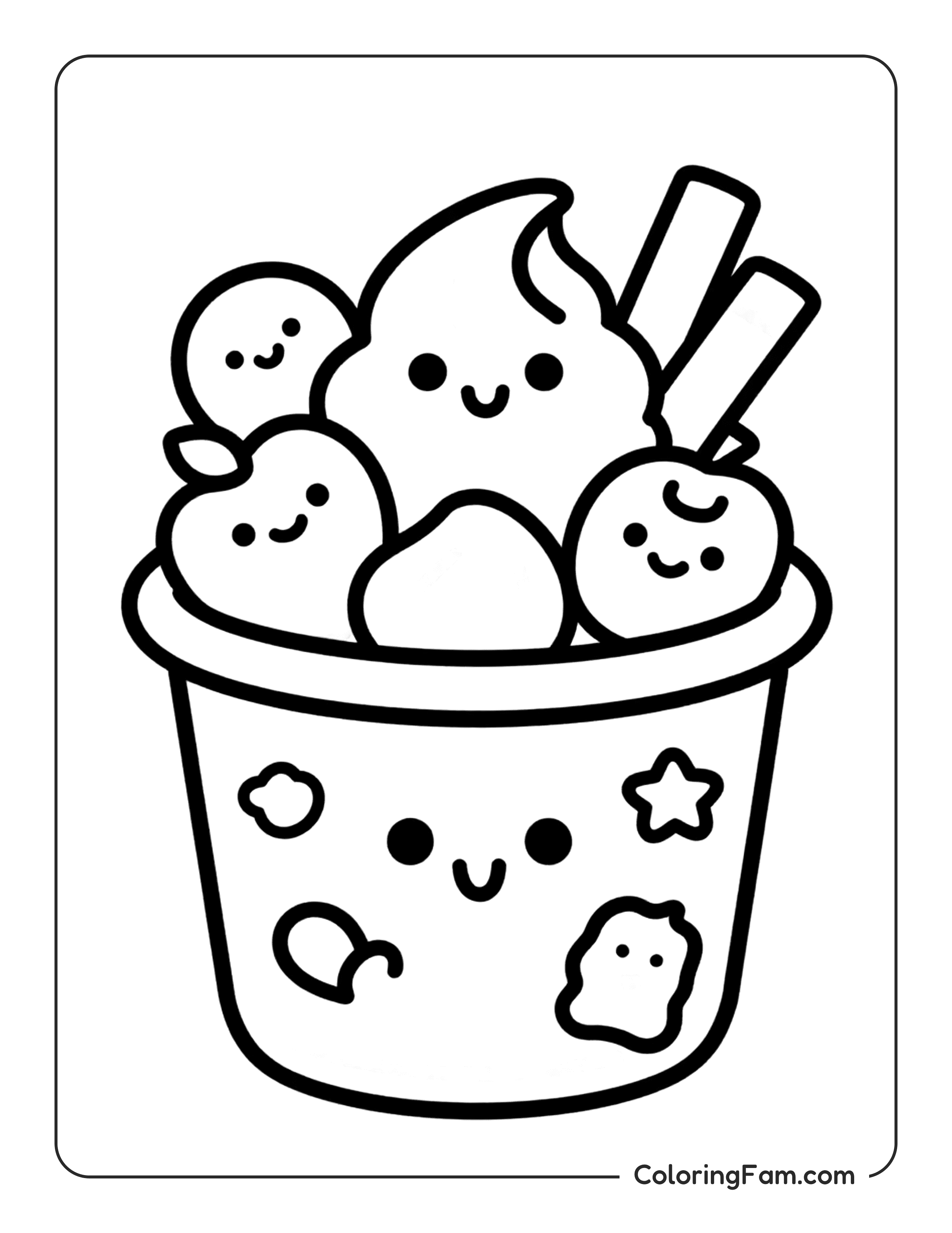 Ice Cream Dessert Cup coloring page