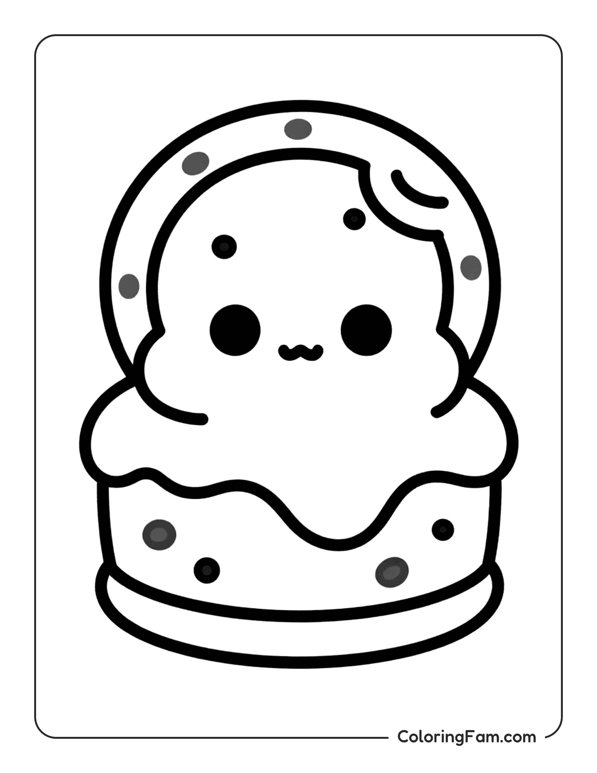 Ice Cream Marshmallow Character coloring page