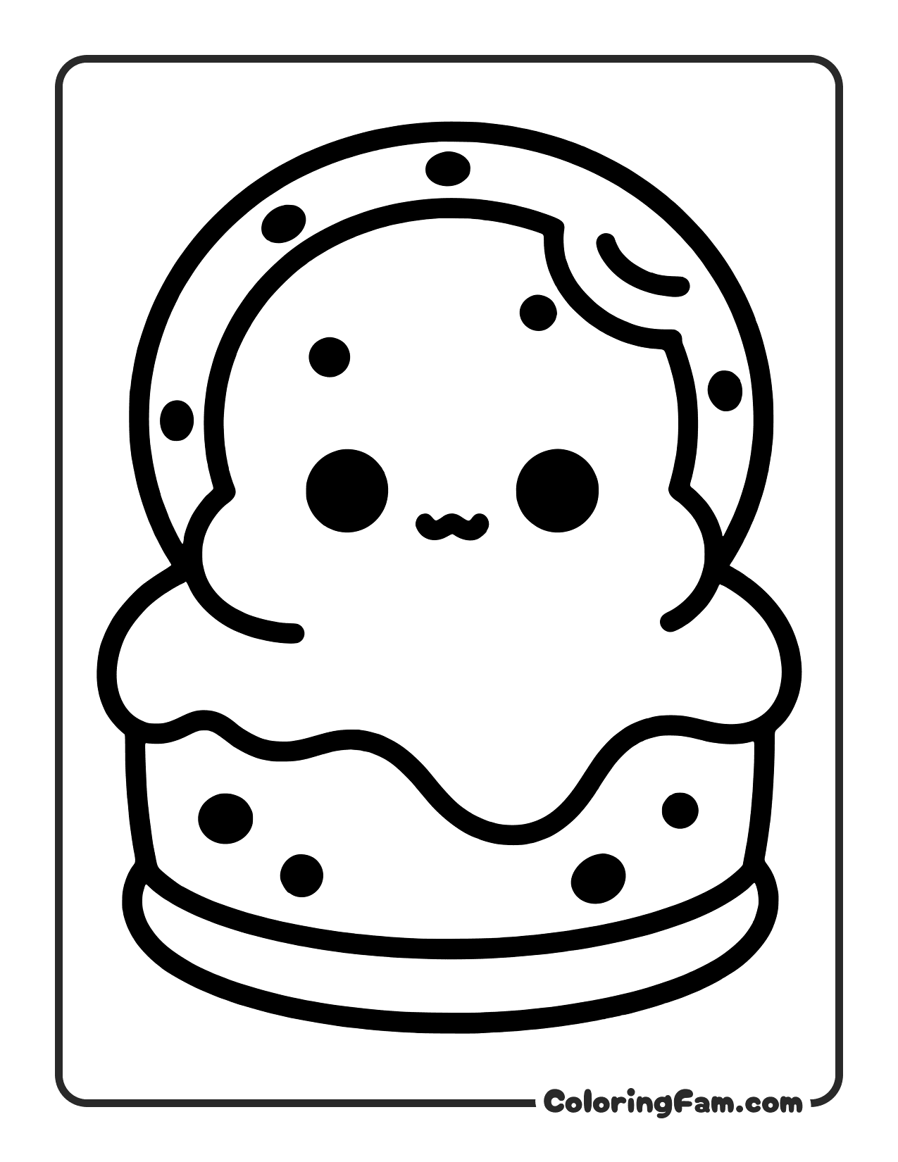 Marshmallow Cartoon Character coloring page