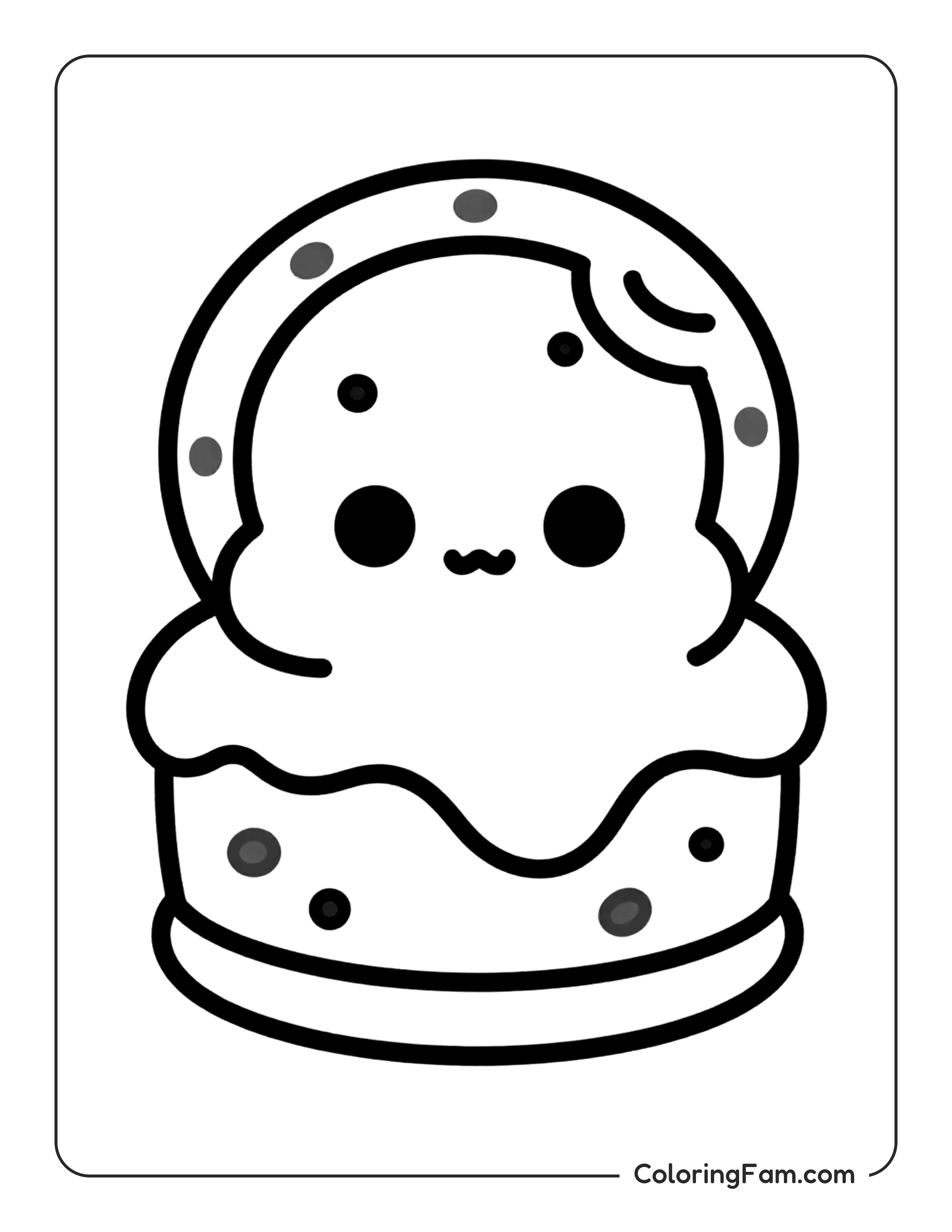 Marshmallow Cartoon Character coloring page