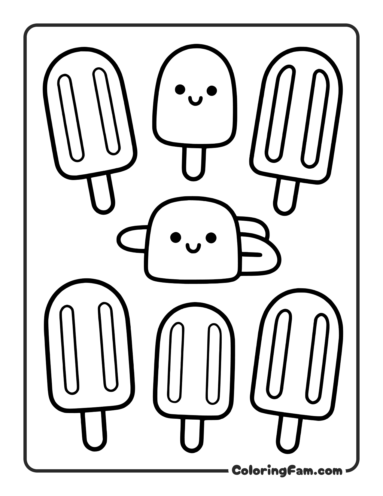 Popsicle Group Smiling coloring page