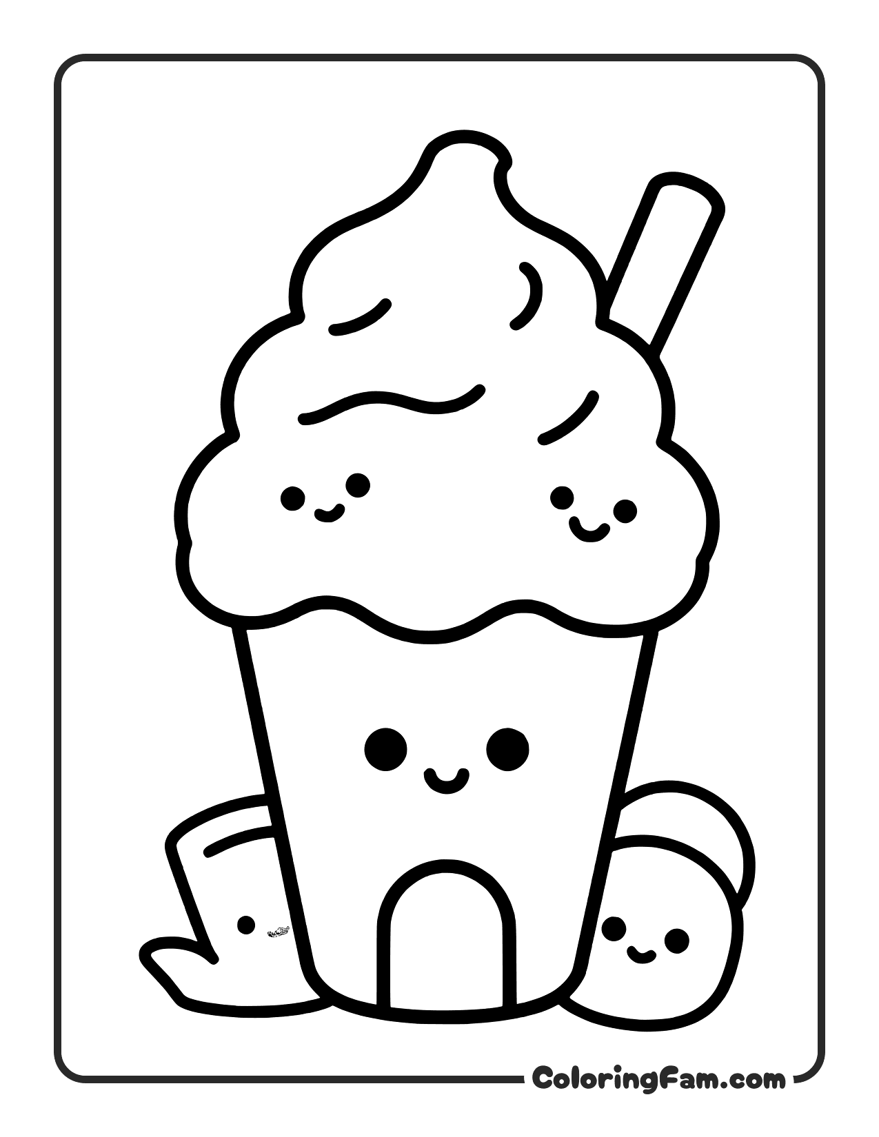 Smoothie With Marshmallows coloring page