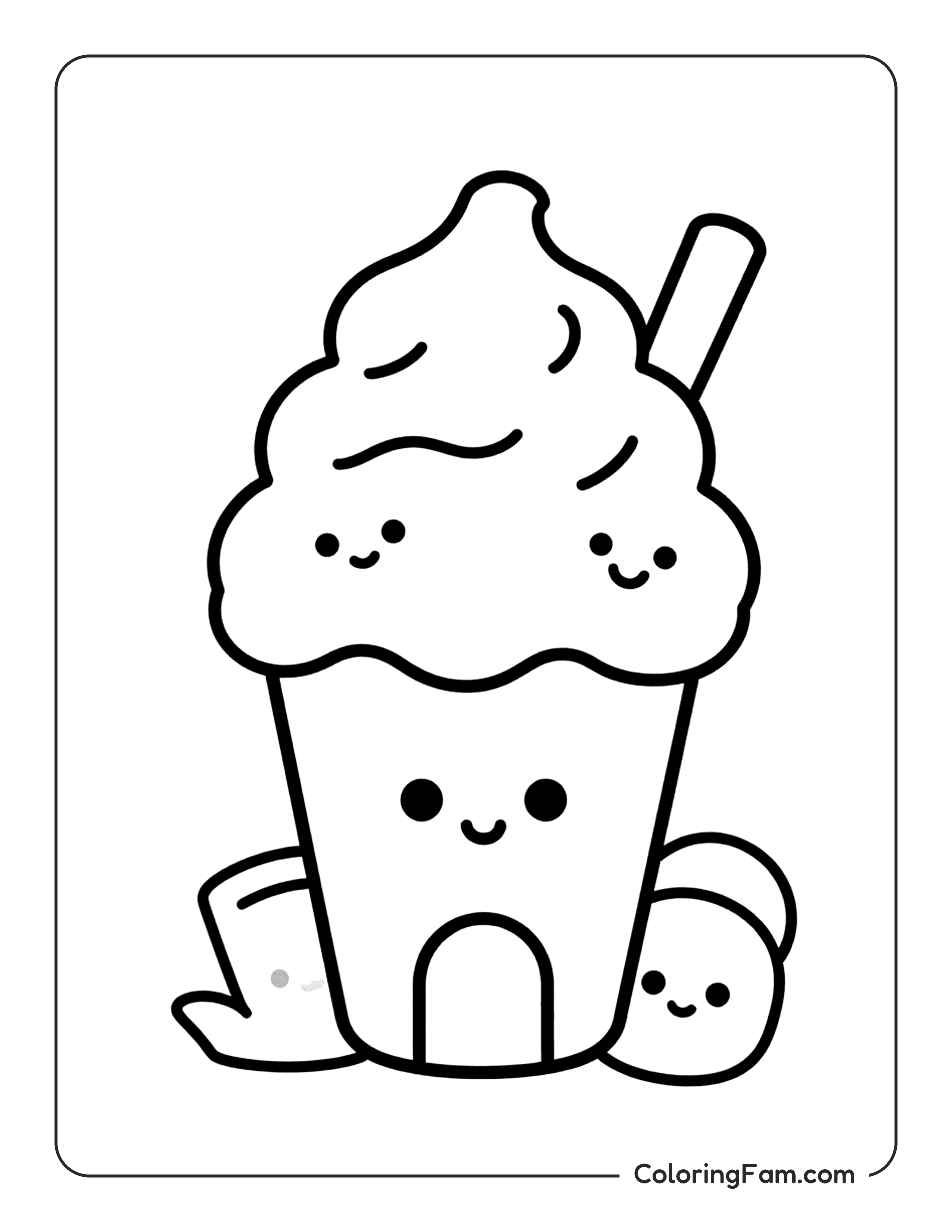 Smoothie With Marshmallows coloring page