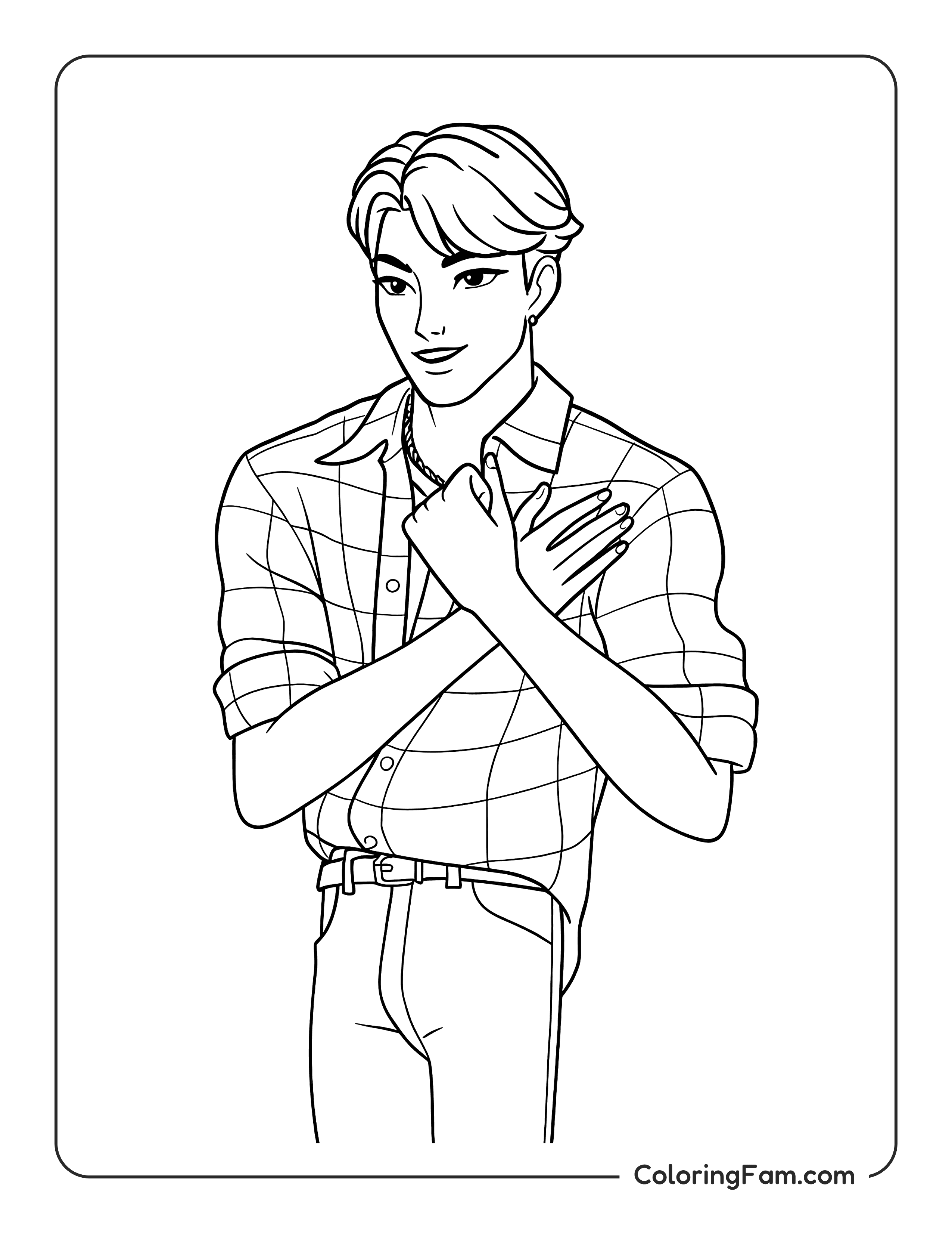 Kpop Demon Hunters Saja Boys Jinu performing coloring page