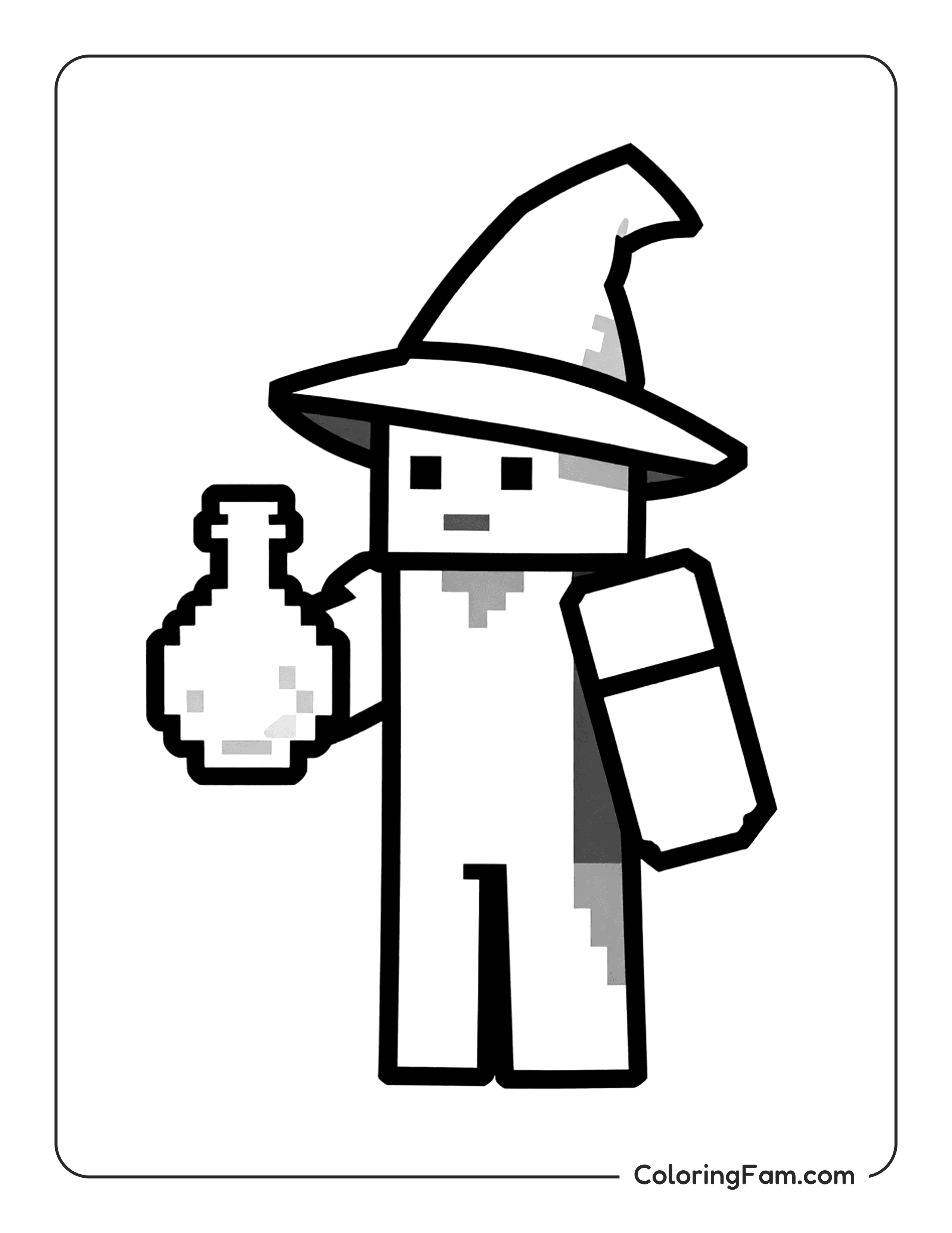 Wizard Holding Potion coloring page