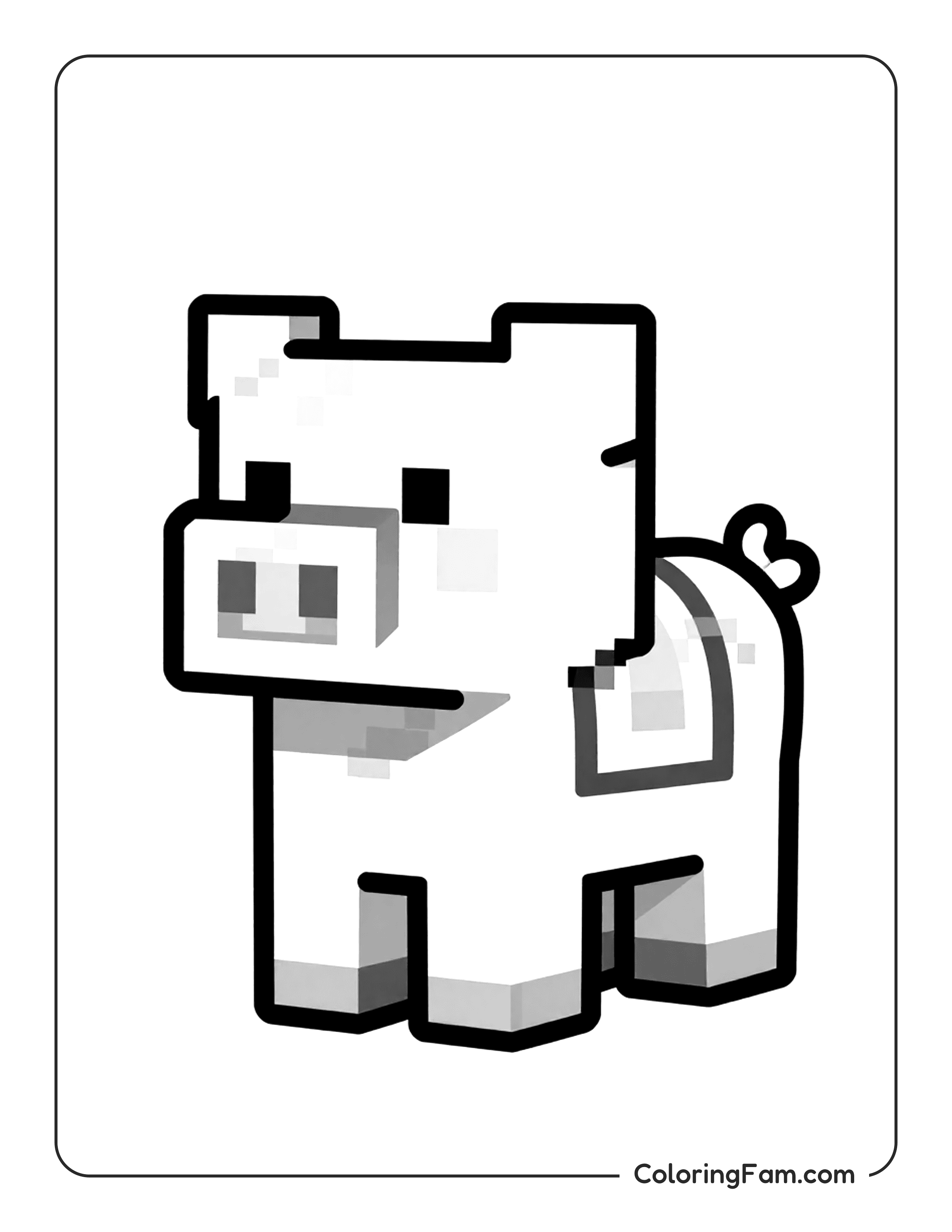 Pig Minecraft coloring page