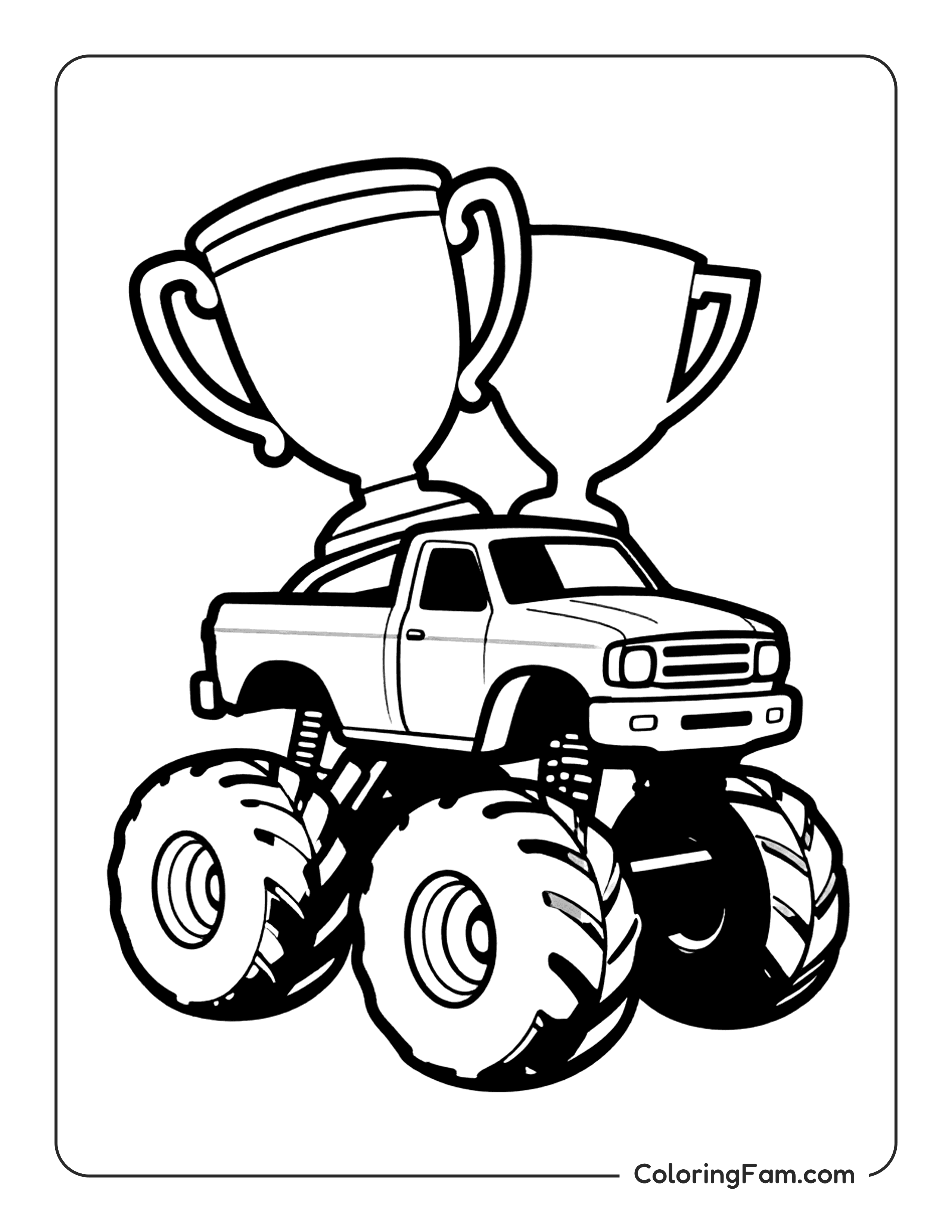 025 Monster Truck Carrying A Giant Trophy