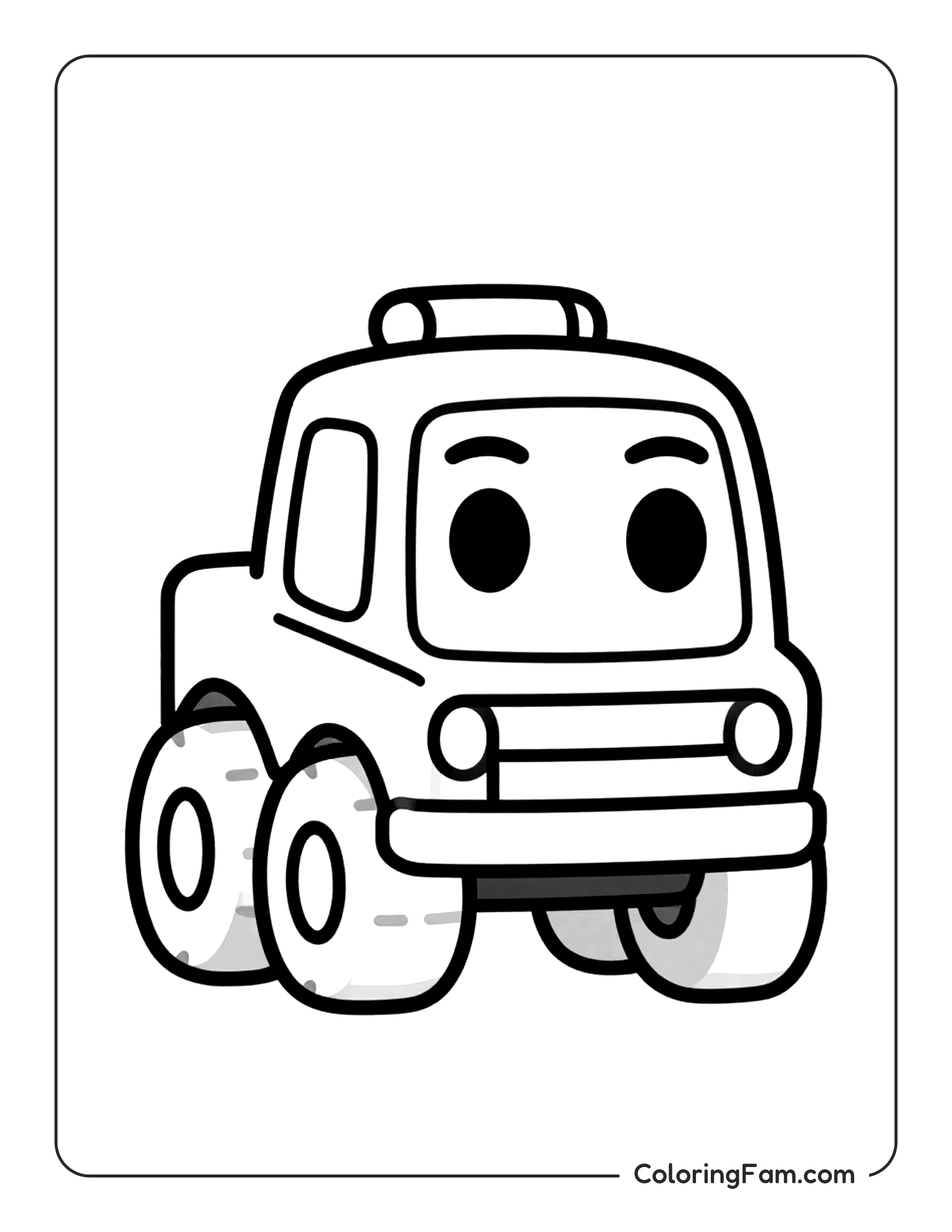Monster Truck Front View Coloring Page Coloringfam
