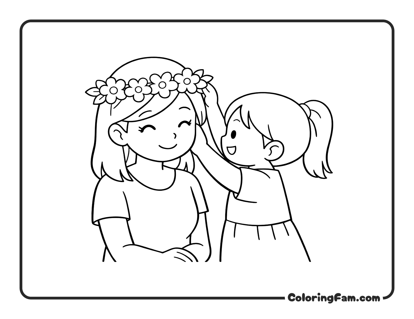 Mom and child Mother's Day coloring page