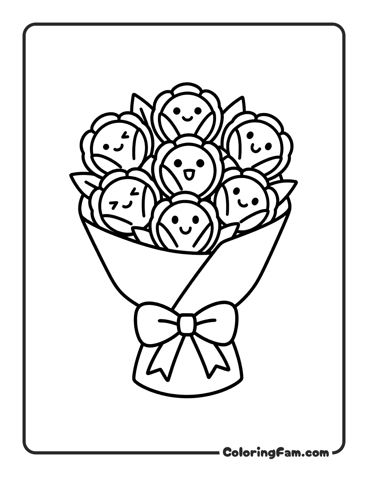 Rose Bouquet For Mom 2 coloring page