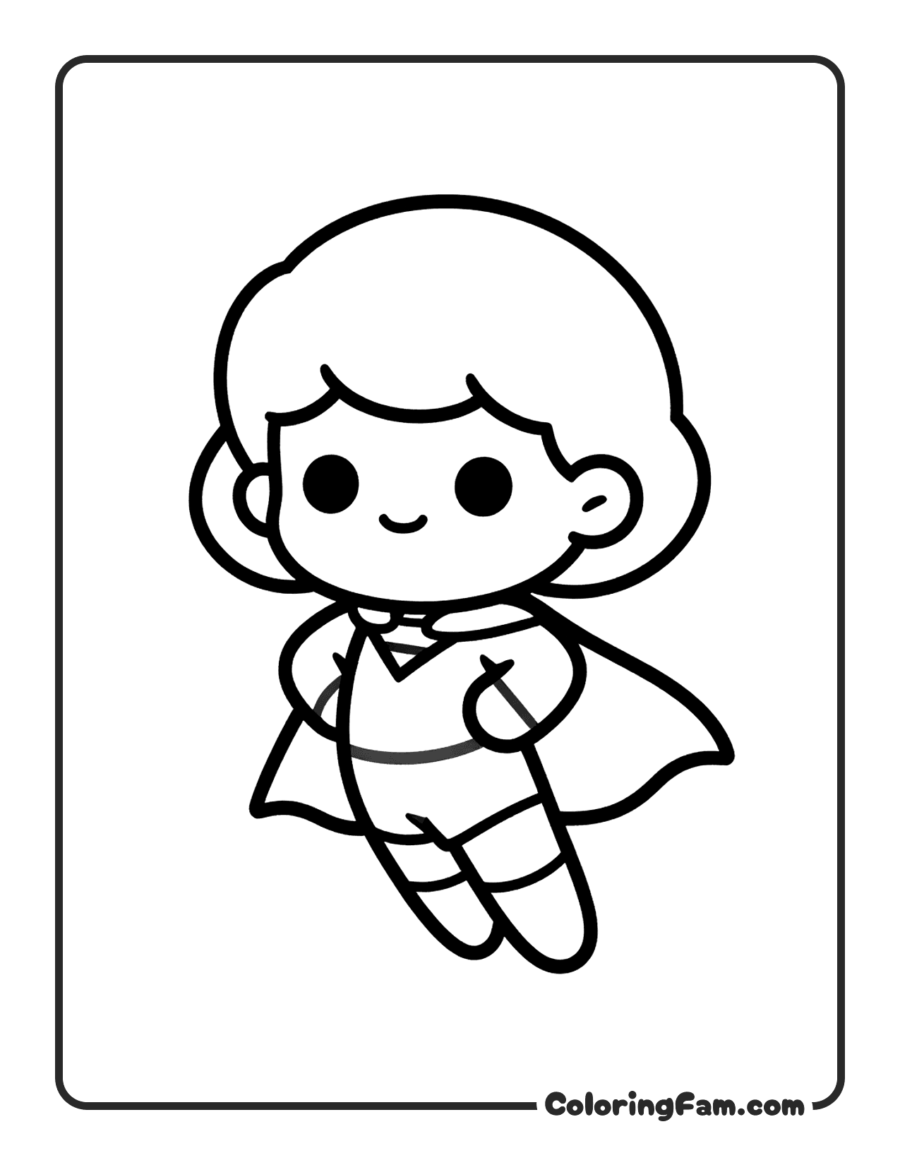 Super Mom Wearing A Superhero Cape 2 coloring page
