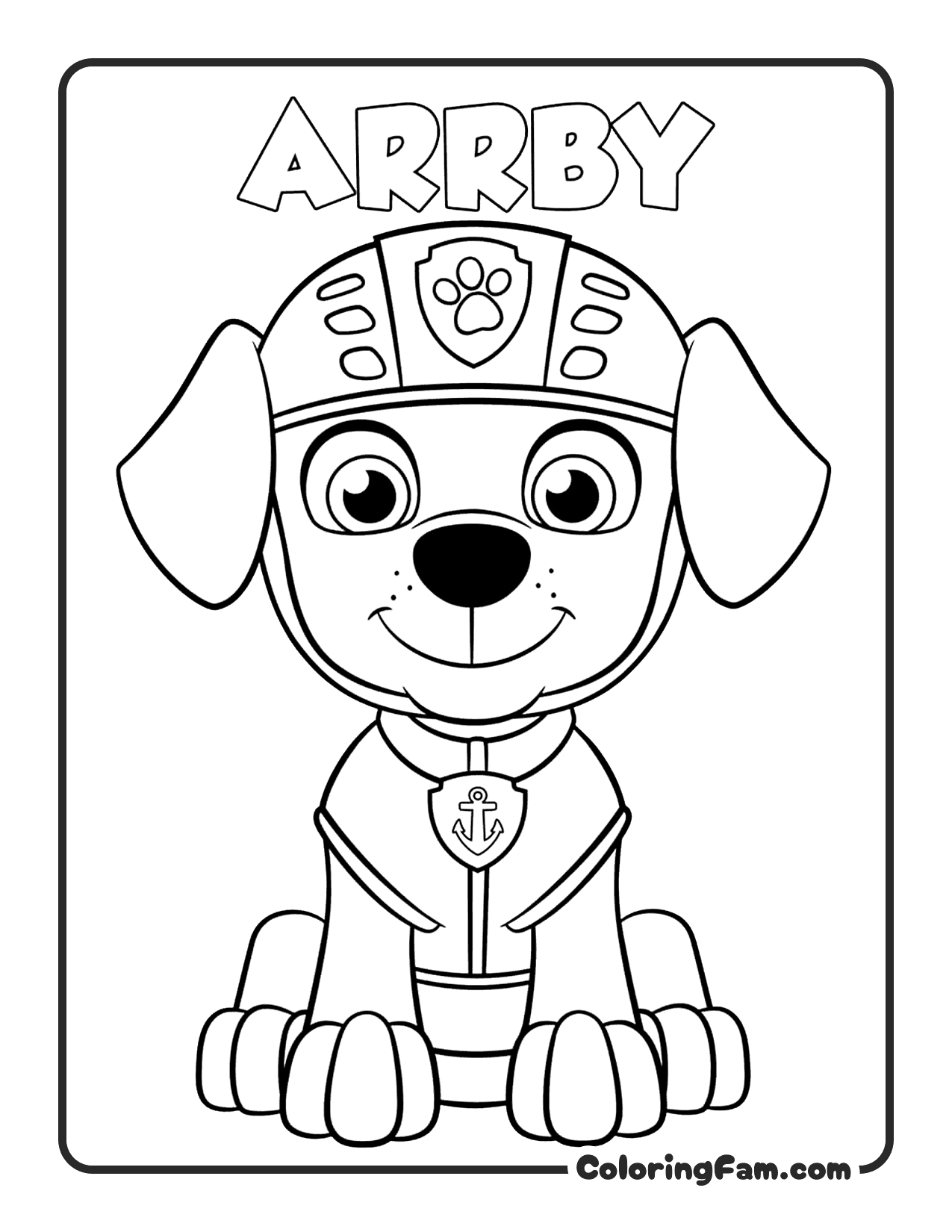 Arrby Pirate Pup Sitting coloring page