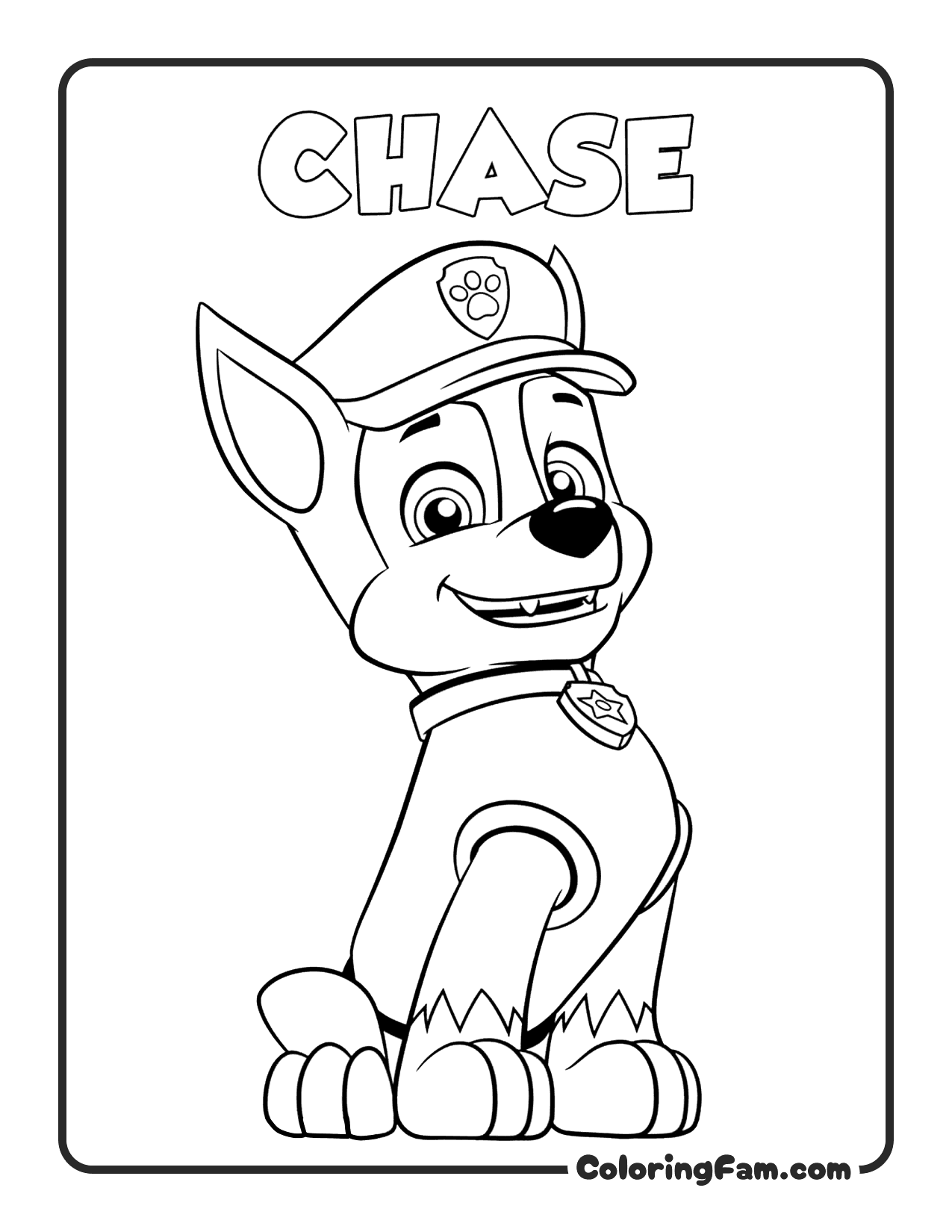 Chase Classic Sitting Portrait coloring page