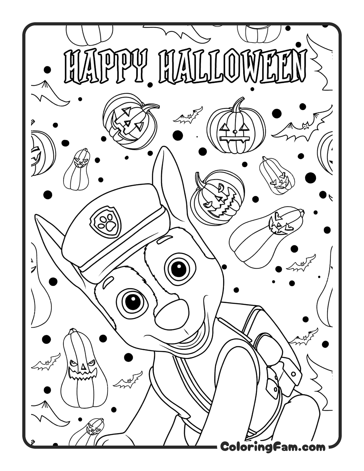 Chase In Action Pose coloring page