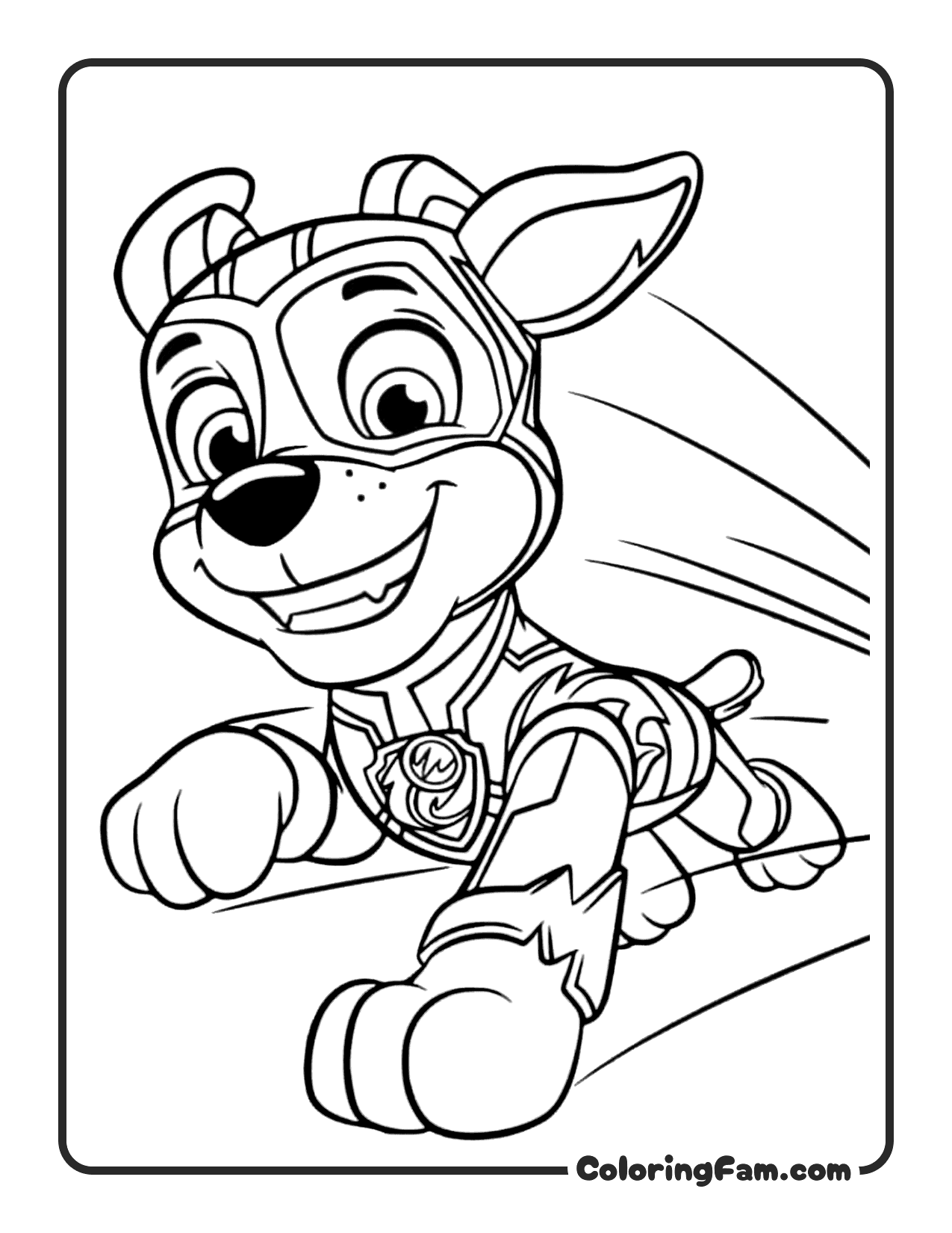 Chase Mighty Pup Flying coloring page