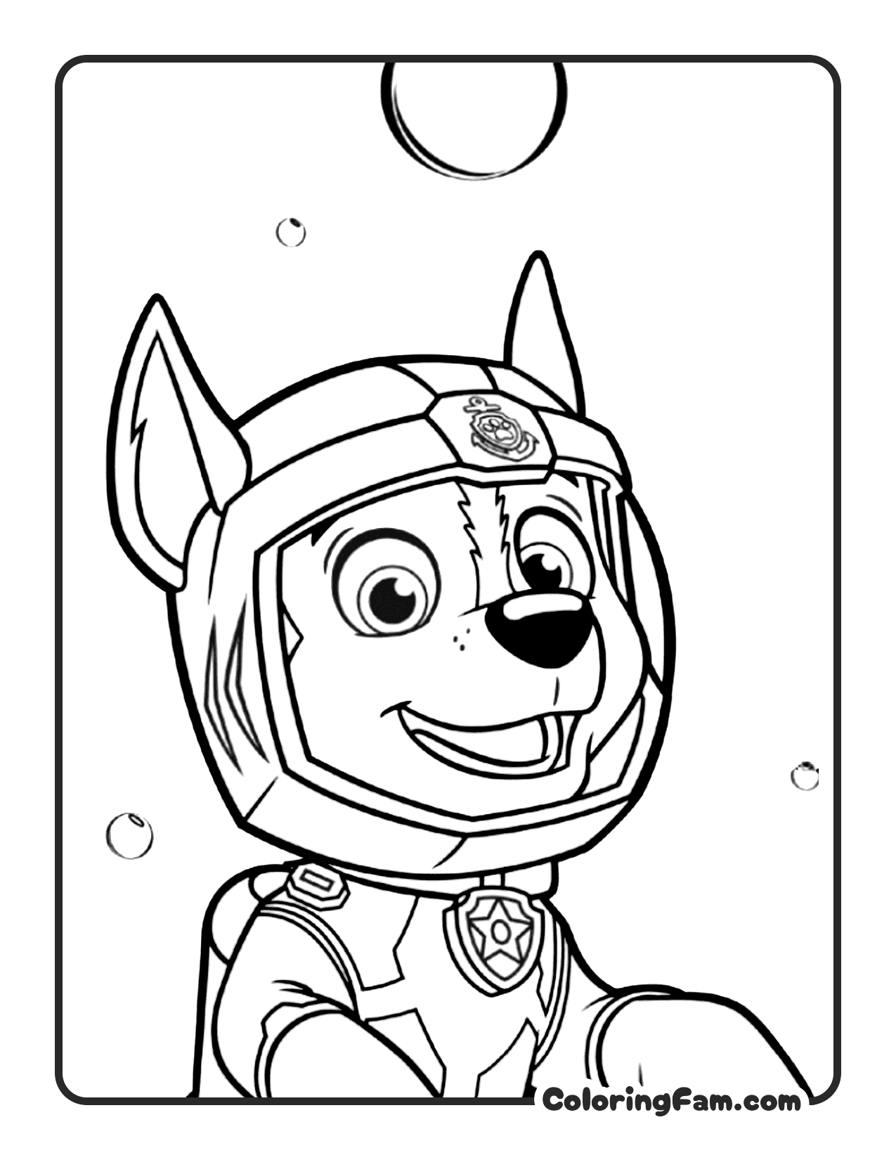 Chase Running With Badge coloring page