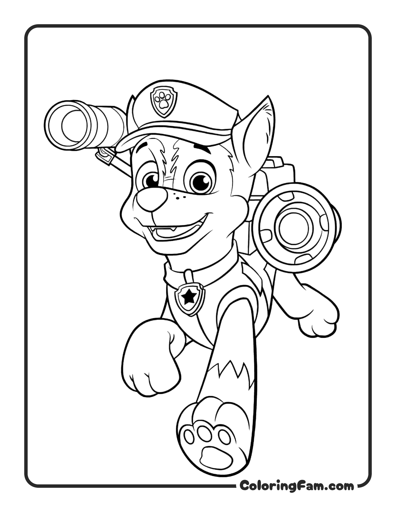 Chase Running With Spotlight coloring page