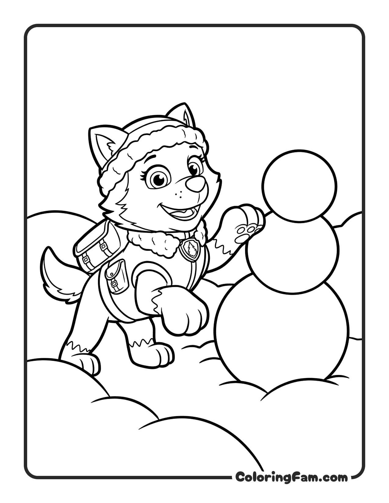 Everest Building Snowman coloring page