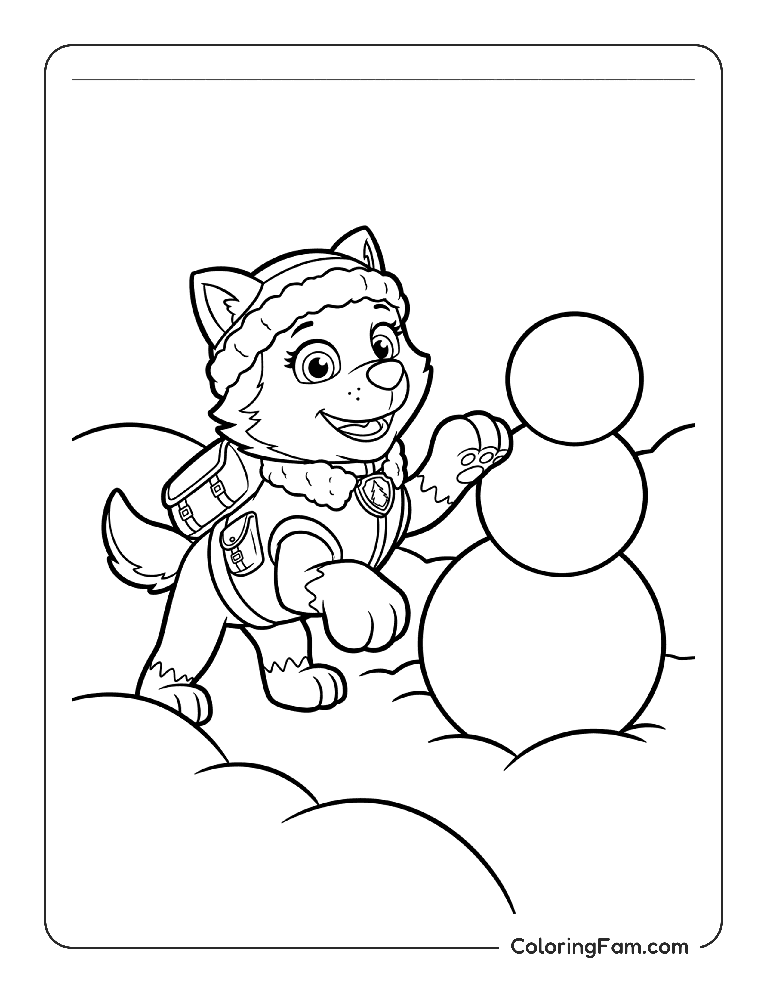 Everest Building Snowman coloring page