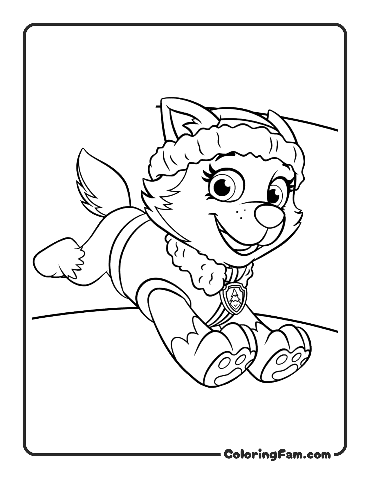 Everest Jumping Action coloring page
