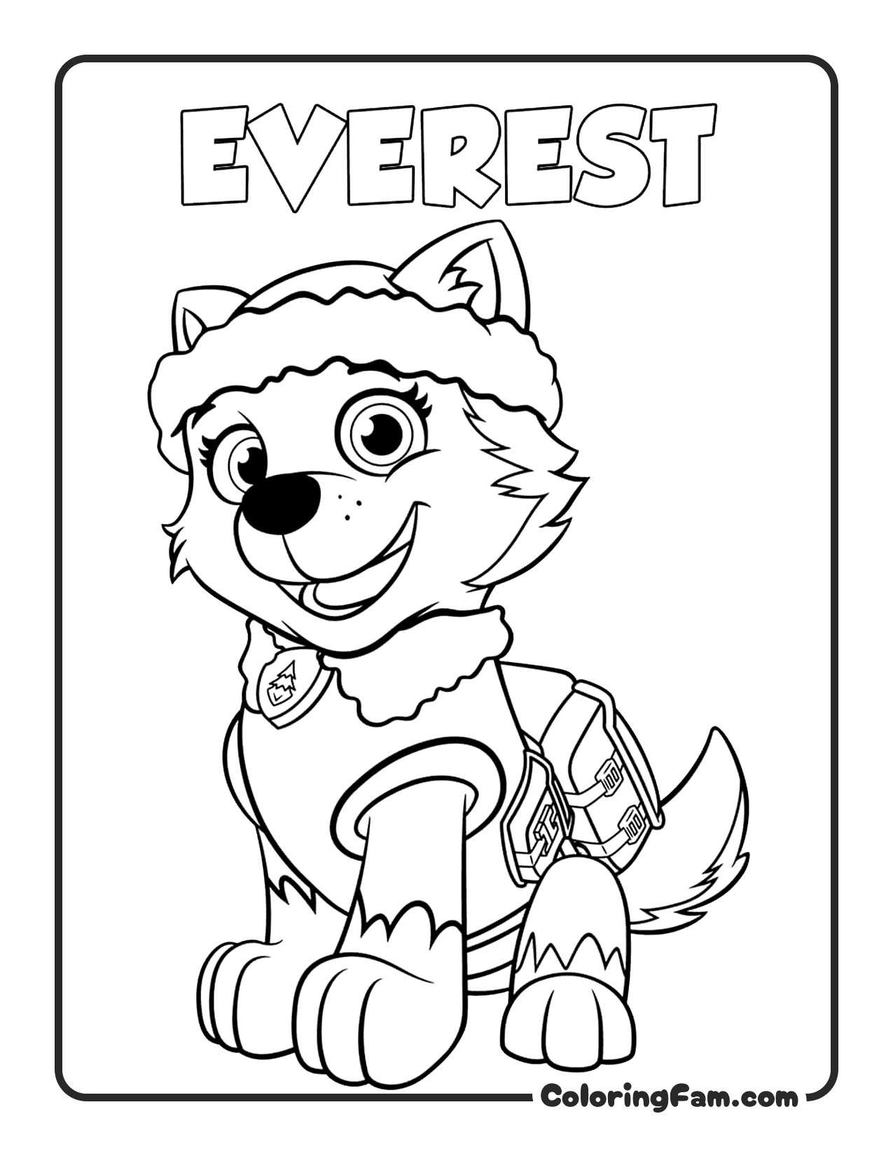 Everest Sitting Portrait coloring page