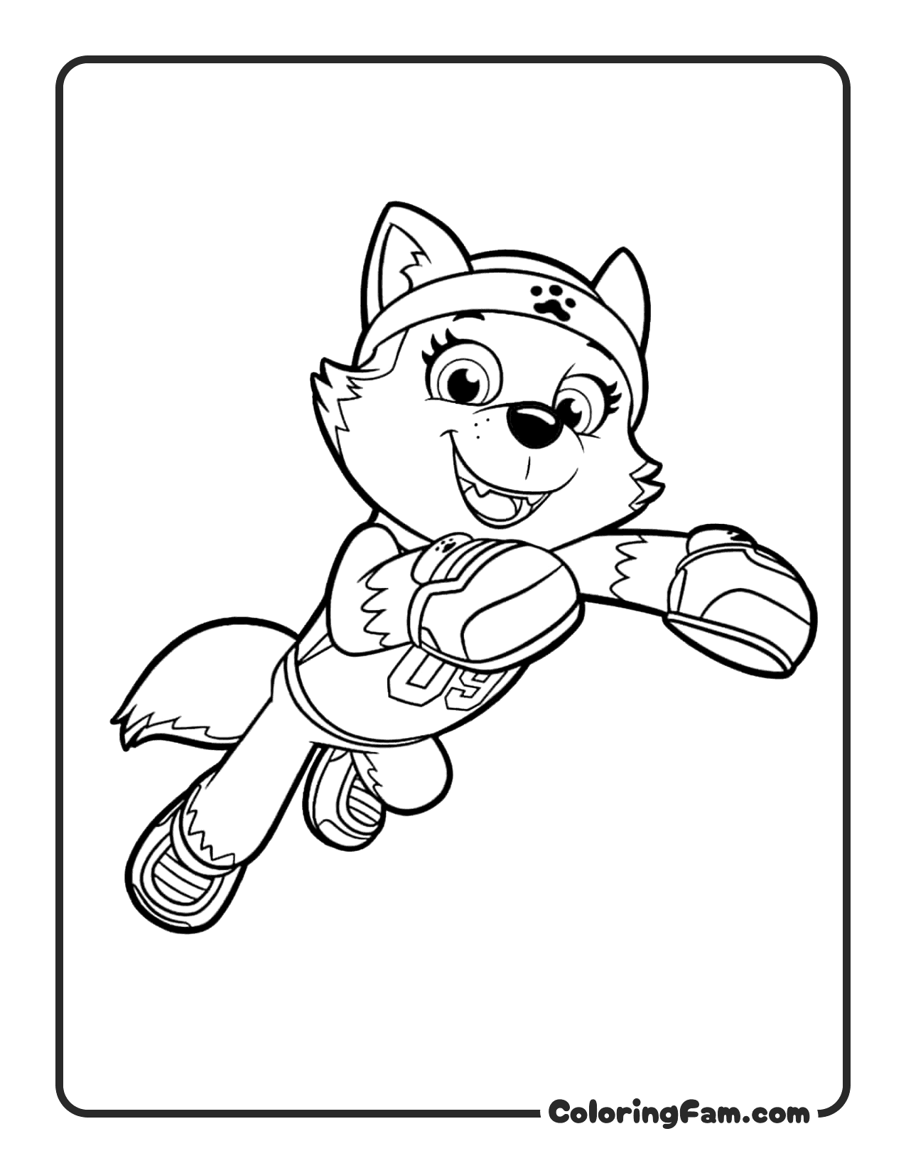 Everest Sitting With Gear coloring page